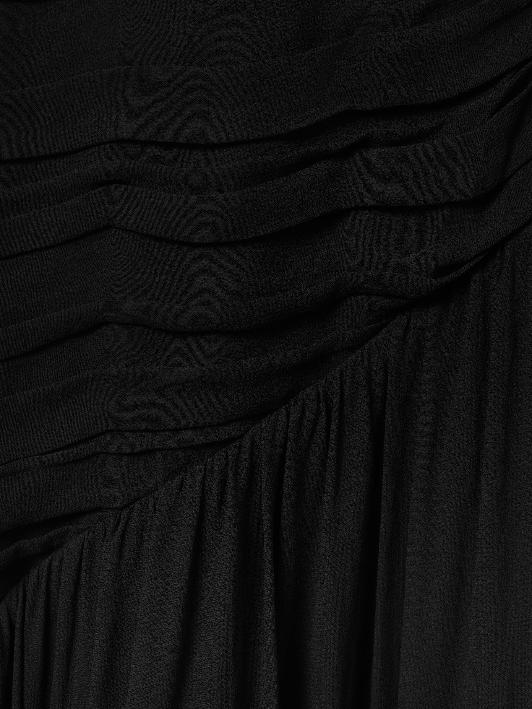 Ruched Bodycon Midi Dress in Black - Image 6 of 6