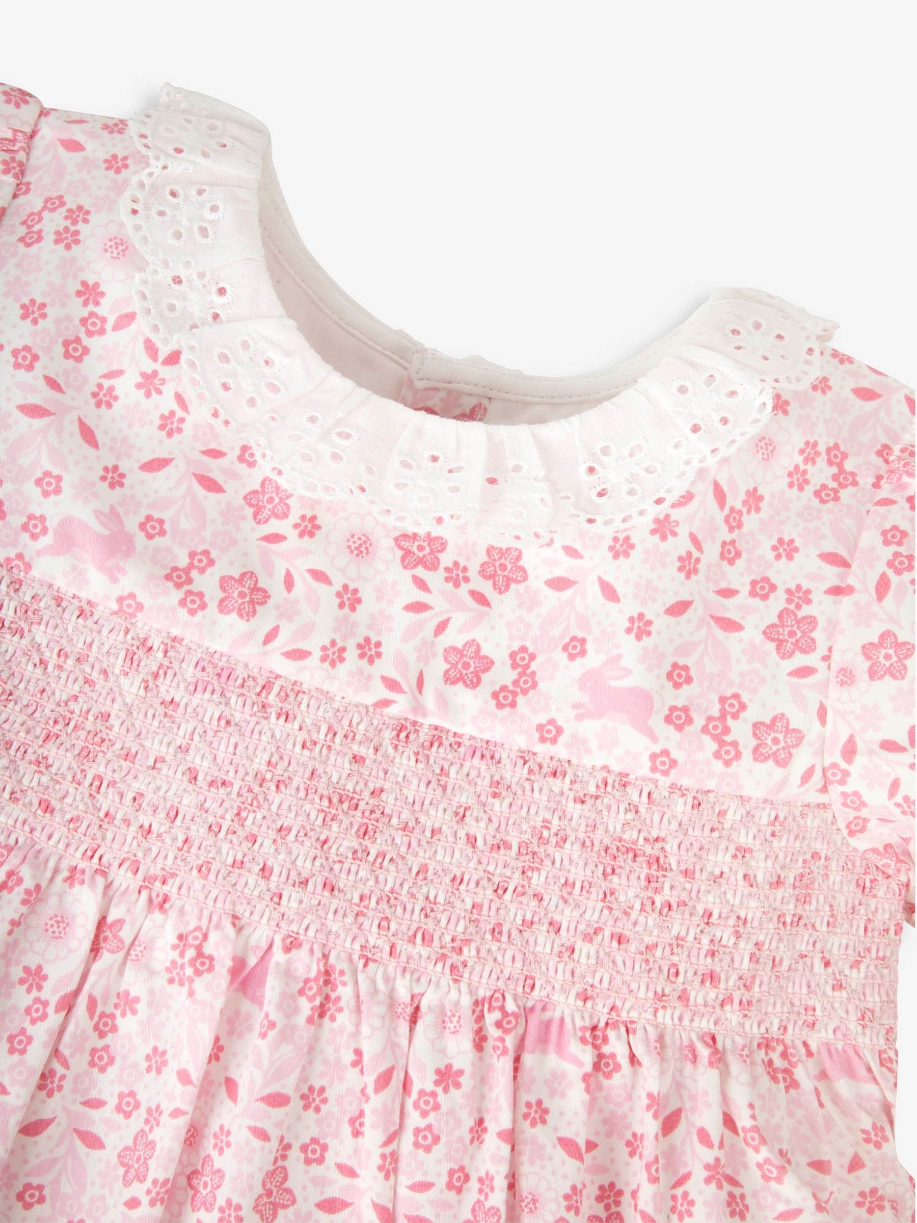 Pink Bunny Print Frill Collar Party Dress - Image 4 of 6