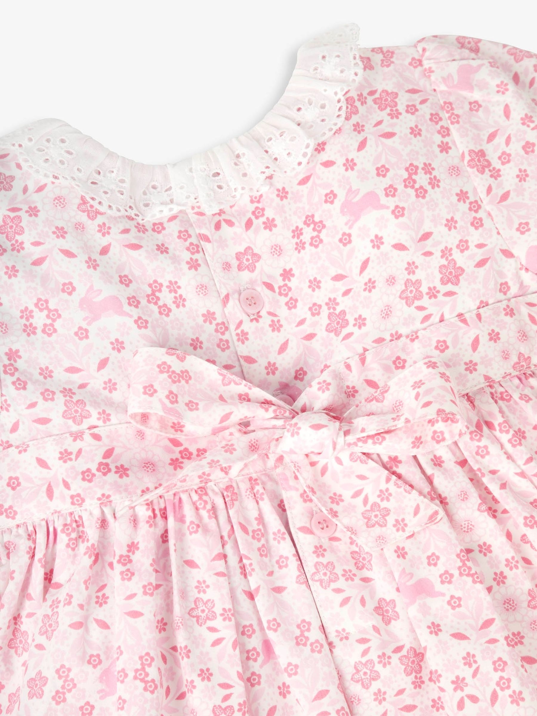 Pink Bunny Print Frill Collar Party Dress - Image 5 of 6