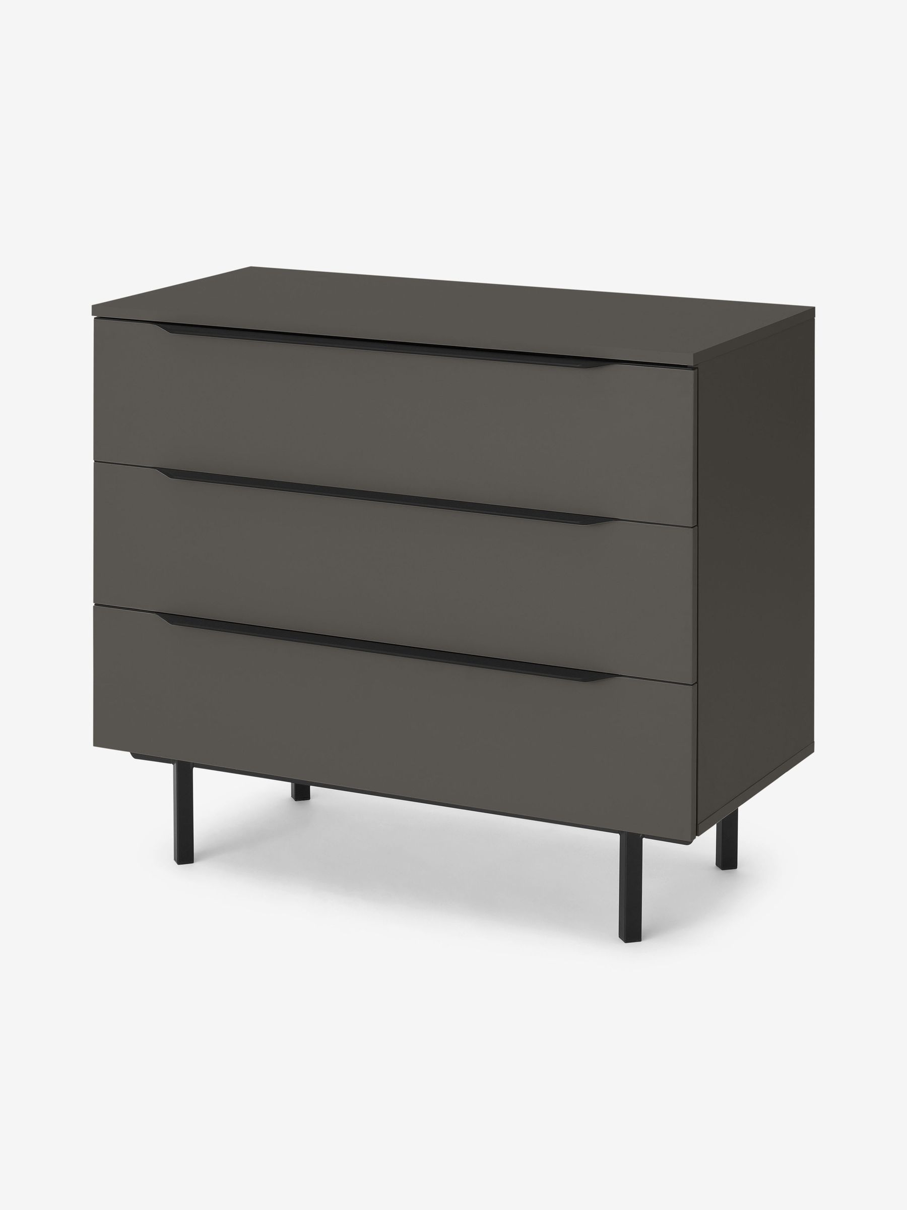 Damien 3 Drawer Chest of Drawers in Graphite Grey - Image 1 of 3