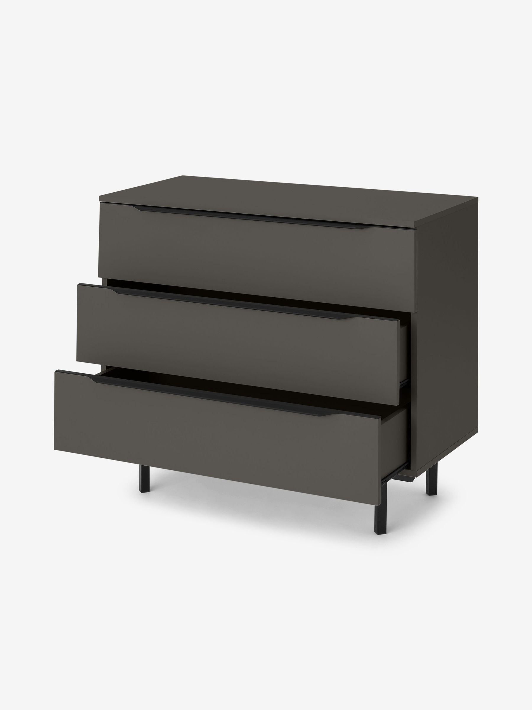 Damien 3 Drawer Chest of Drawers in Graphite Grey | Made