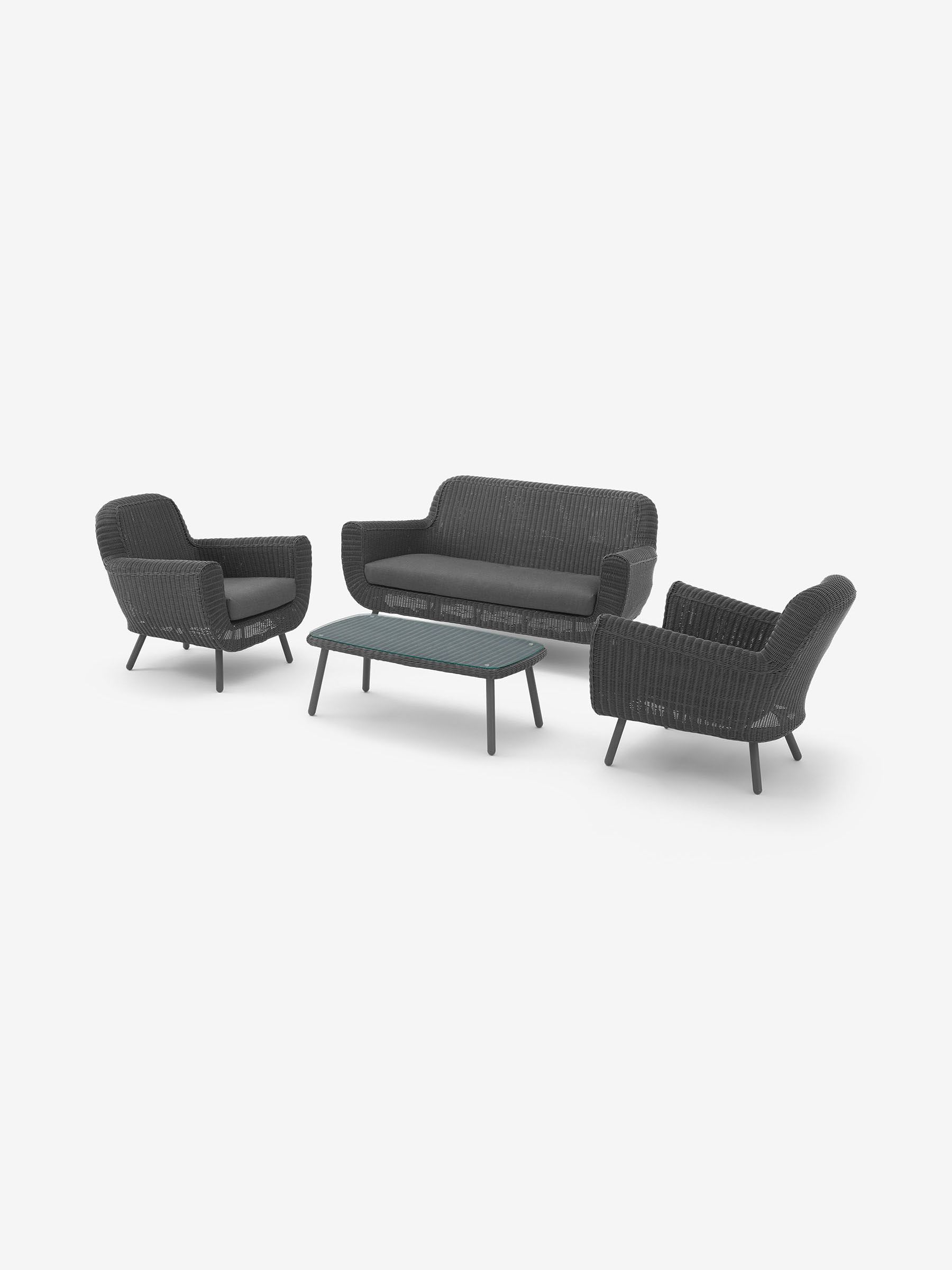 Jonah Garden Poly Rattan Lounge Set in Dark Grey - Image 2 of 3