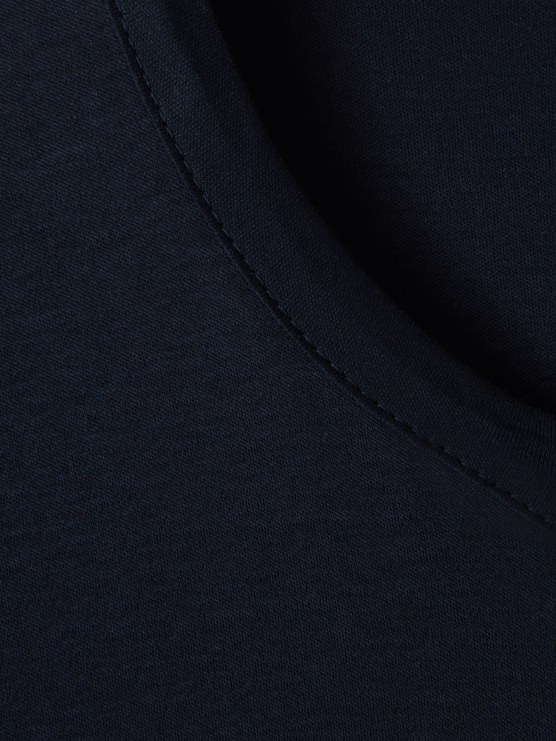 Mercerised Cotton Crew Neck T-Shirt in Navy - Image 6 of 7