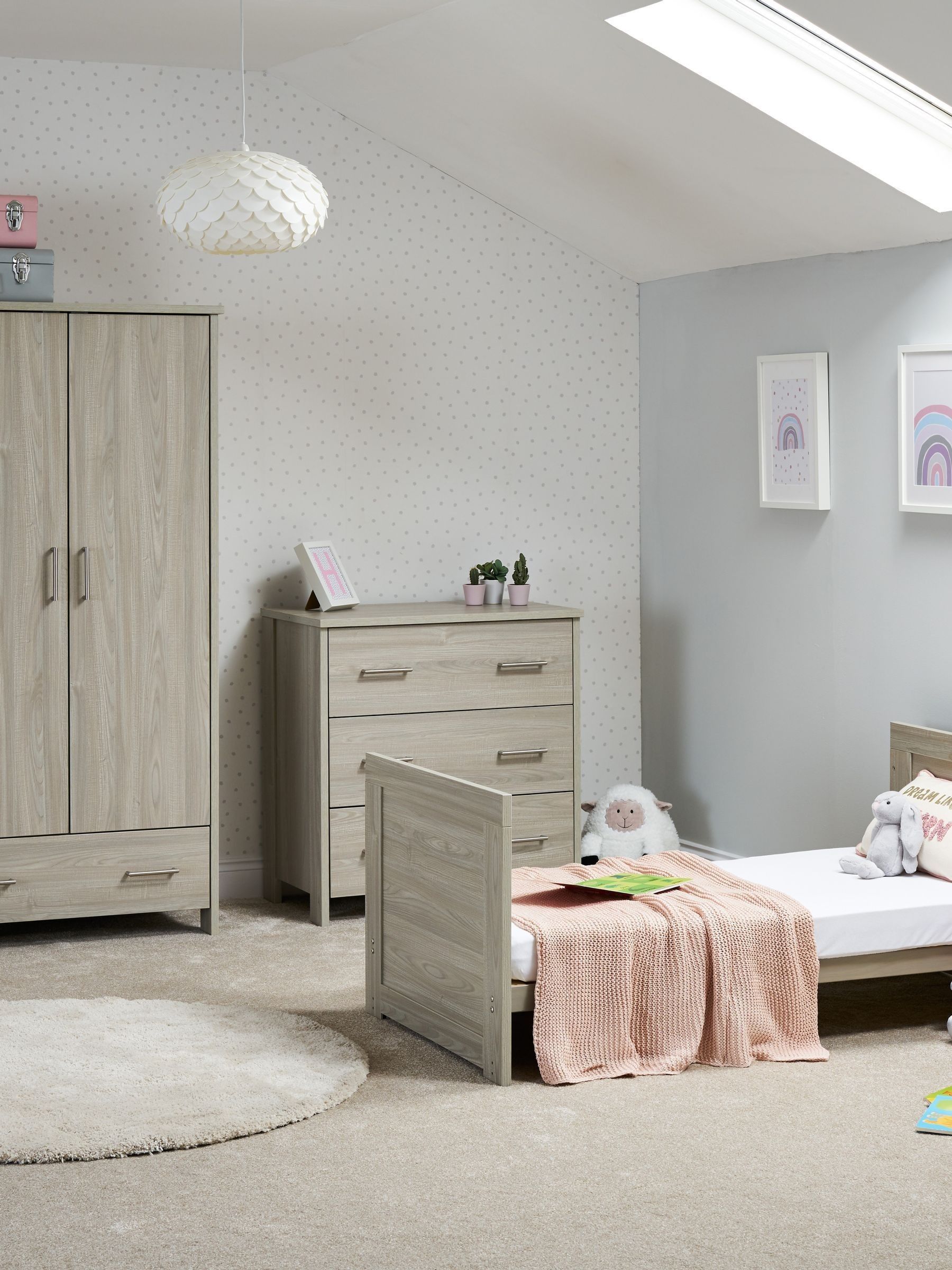 Obaby Grey Wash Nika Nursery Furniture Set 3 Piece - Image 2 of 5