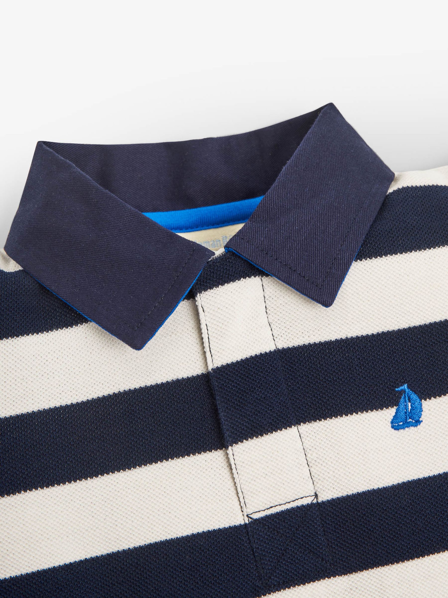 Navy Ecru Stripe Classic Stripe Polo Shirt - Image 2 of 2