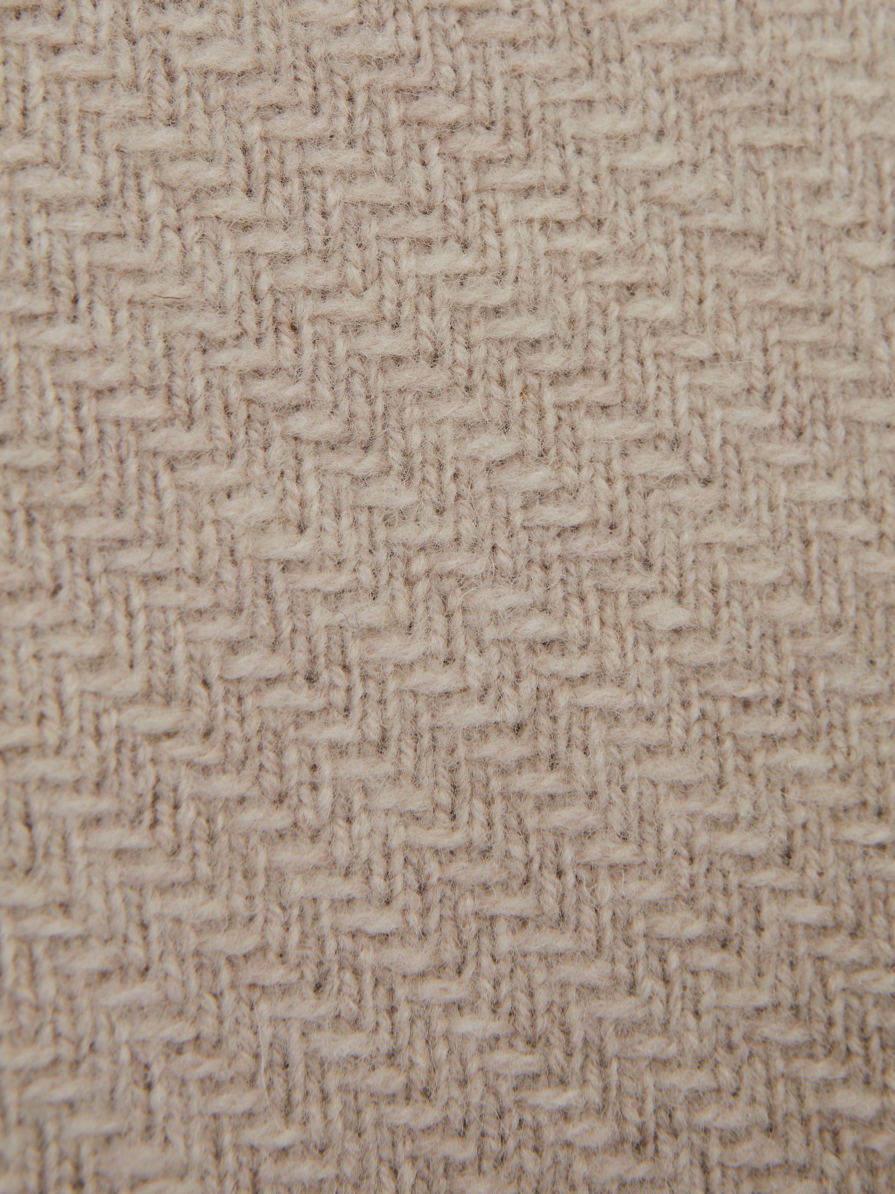 Junior Slim Fit Knitted Half-Zip Funnel Neck Jumper in Oatmeal Melange - Image 6 of 6