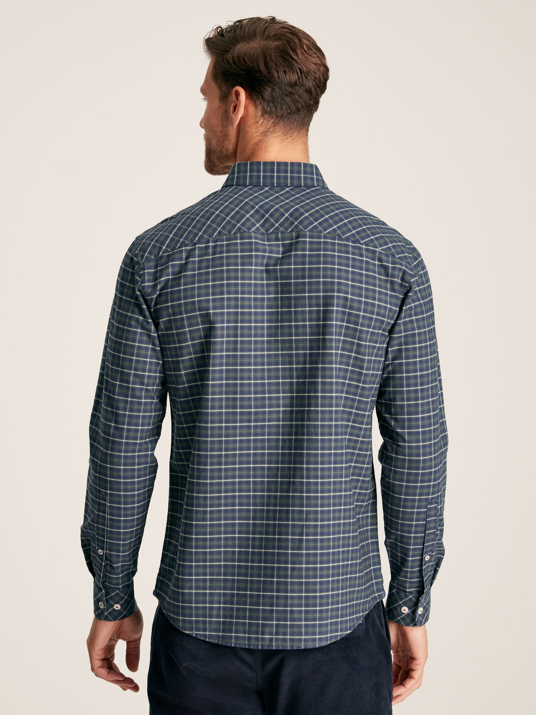 Welford Navy Cotton Check Shirt - Image 2 of 7