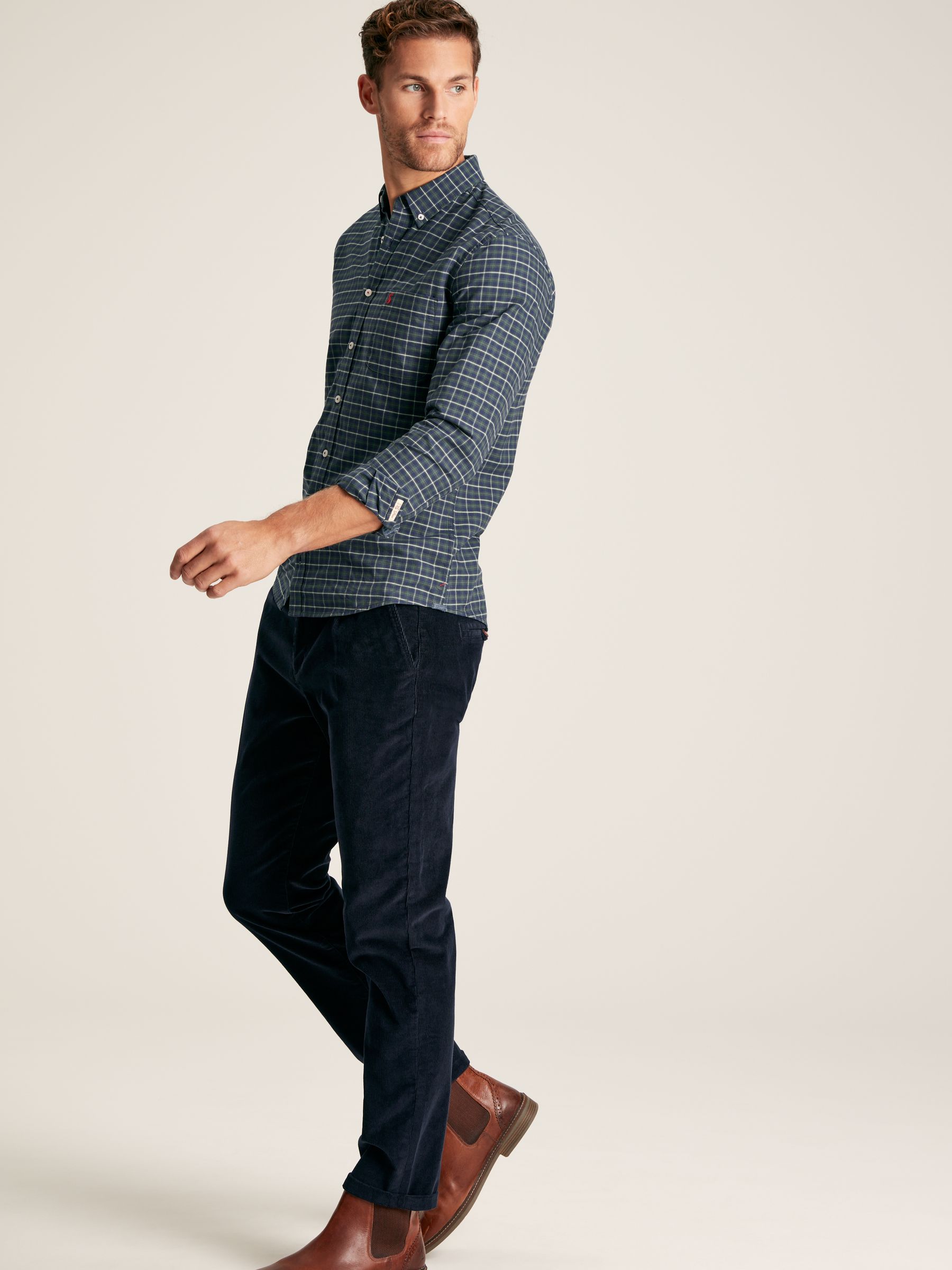 Welford Navy Cotton Check Shirt - Image 3 of 7