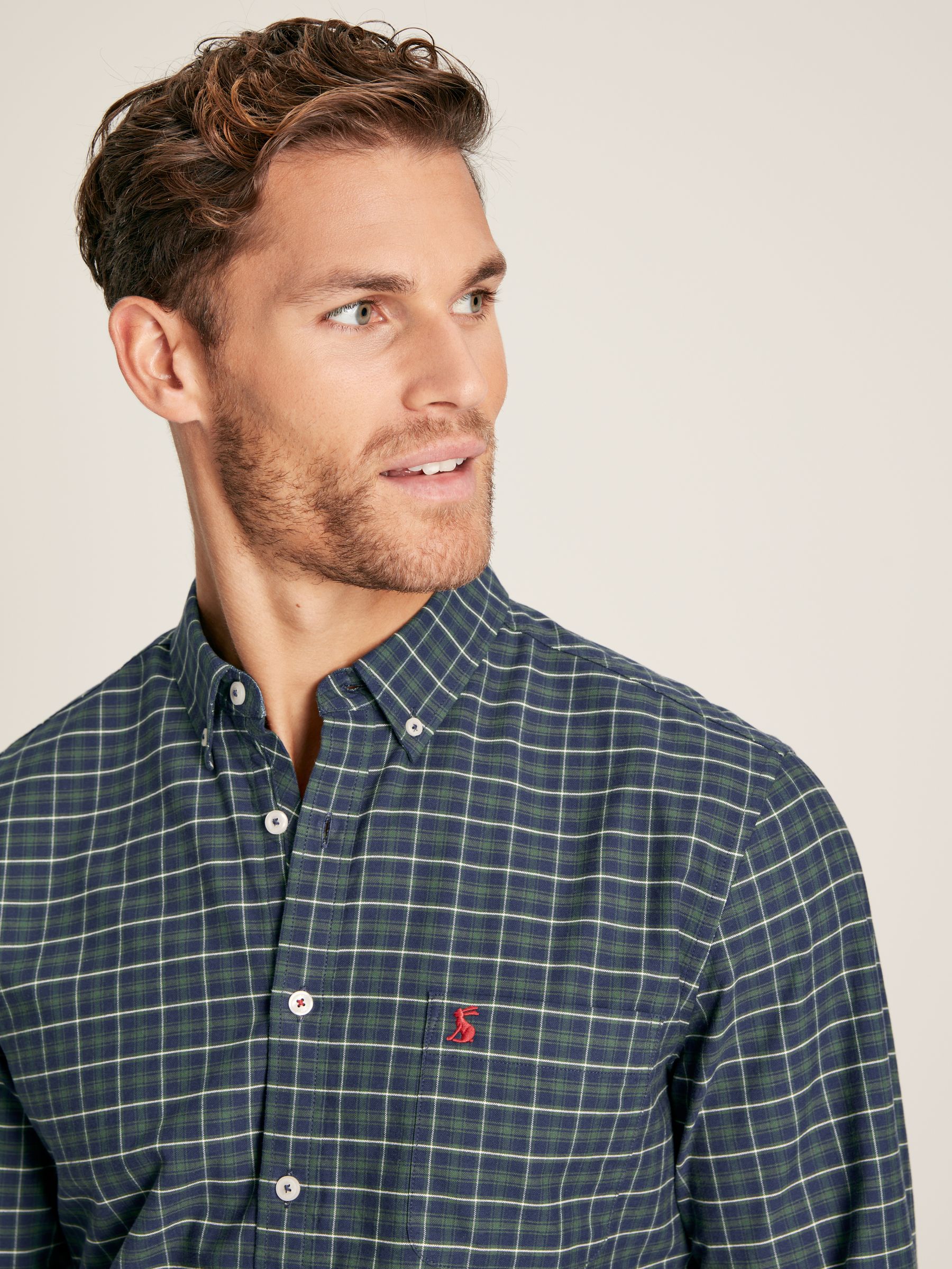 Welford Navy Cotton Check Shirt - Image 5 of 7