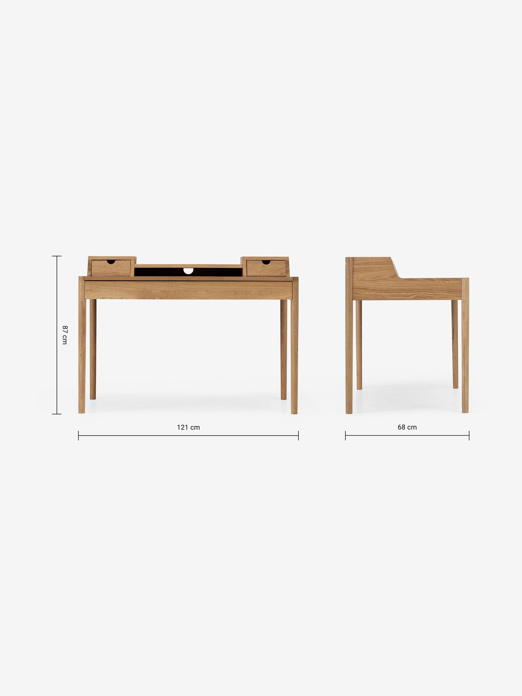 Leonie Wide Office Desk in Oak - Image 5 of 6