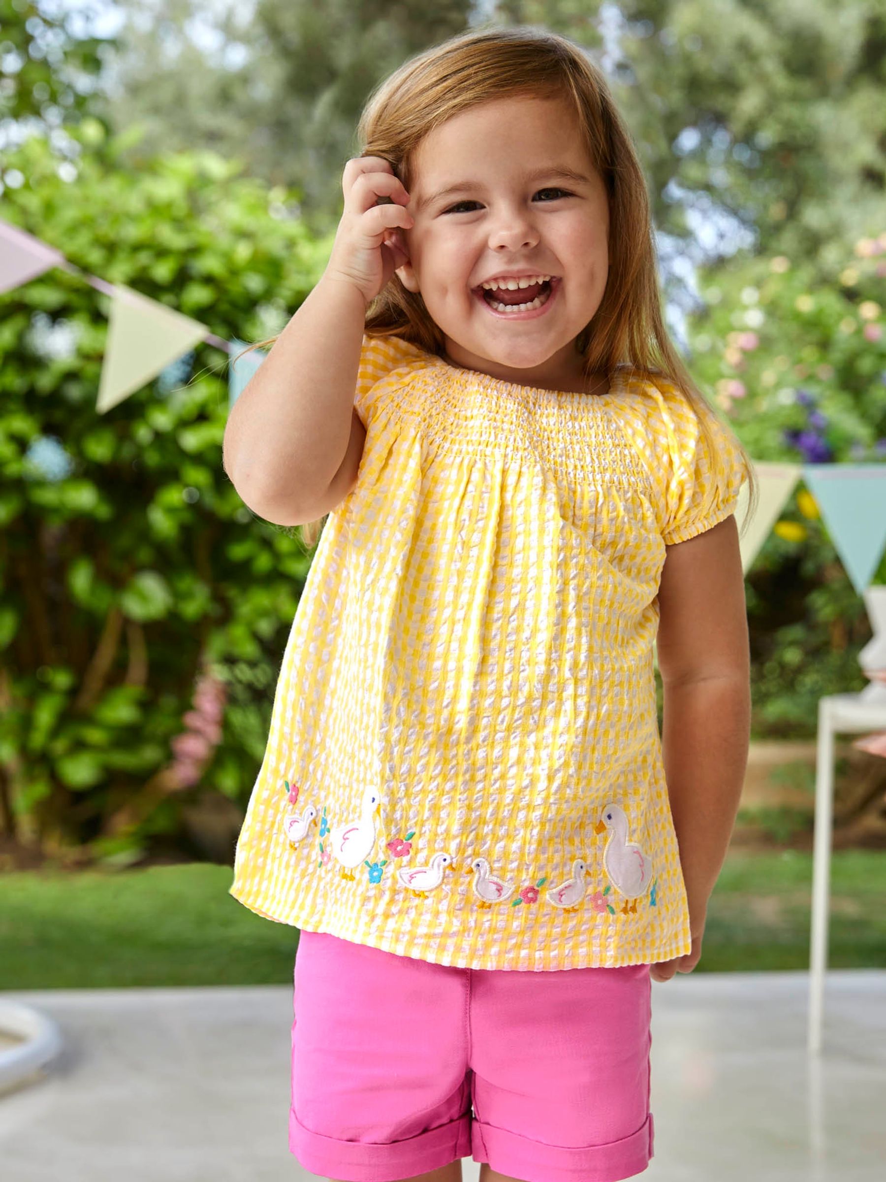 Yellow Gingham Duck Appliqué Smocked Dress - Image 1 of 5