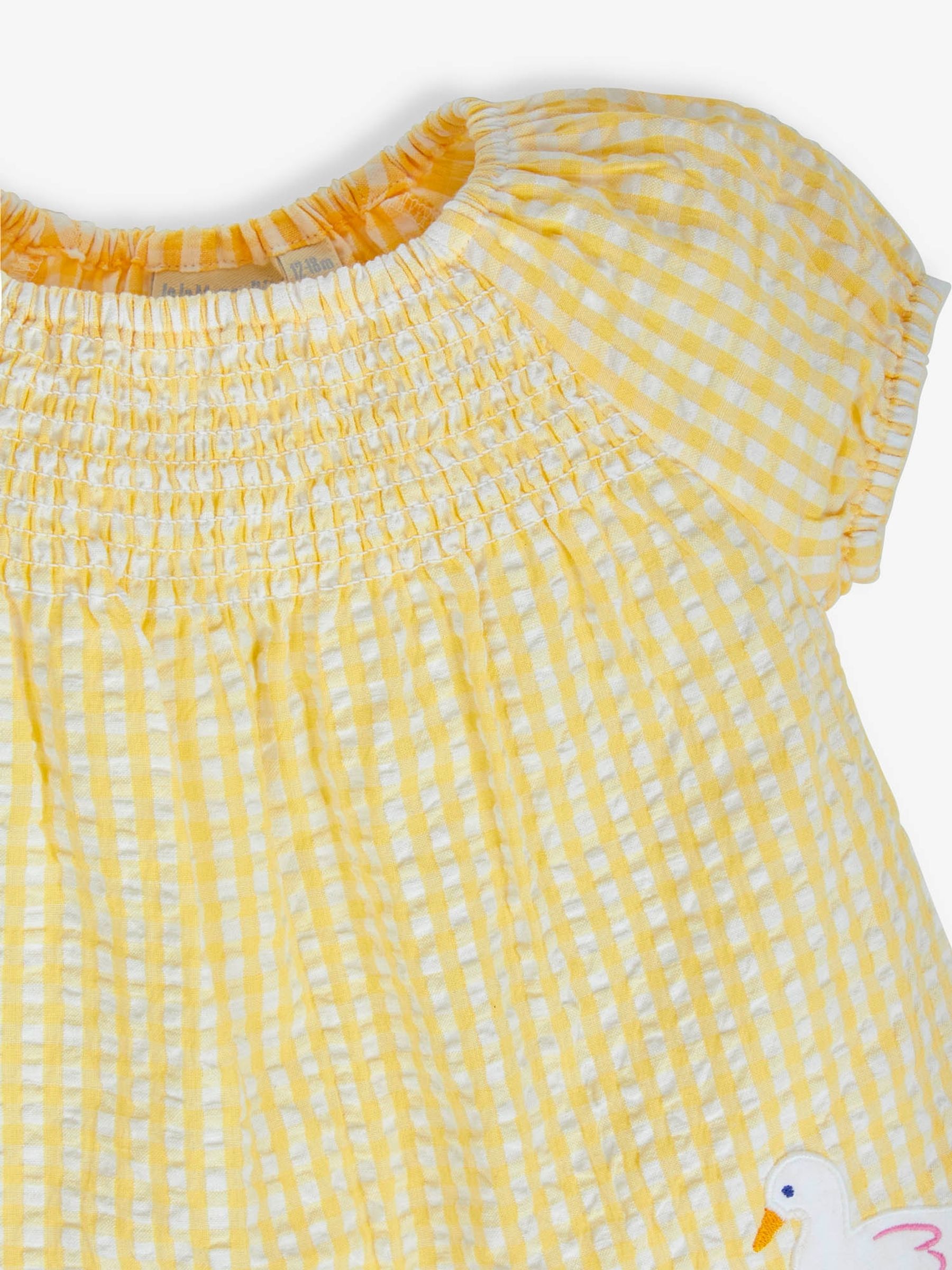 Yellow Gingham Duck Appliqué Smocked Dress - Image 4 of 5