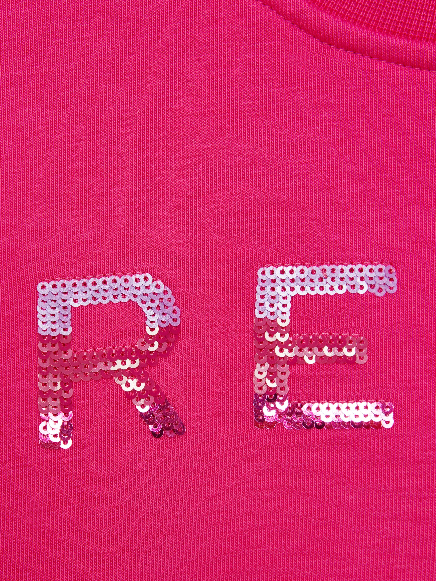 9-14 yrs Sequin Crew Neck Jumper in Bright Pink - Image 6 of 6