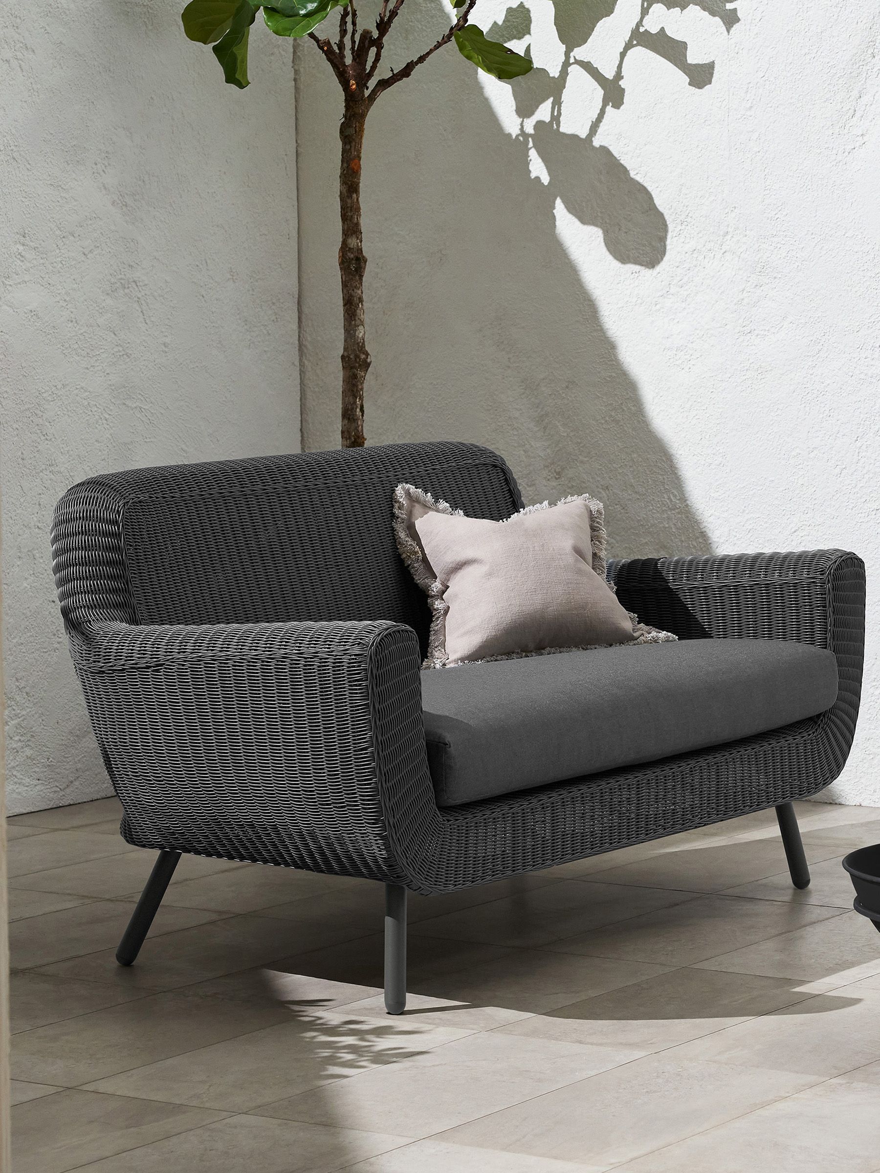 Jonah Garden 2 Seater Sofa Polyrattan in Dark Grey - Image 1 of 4