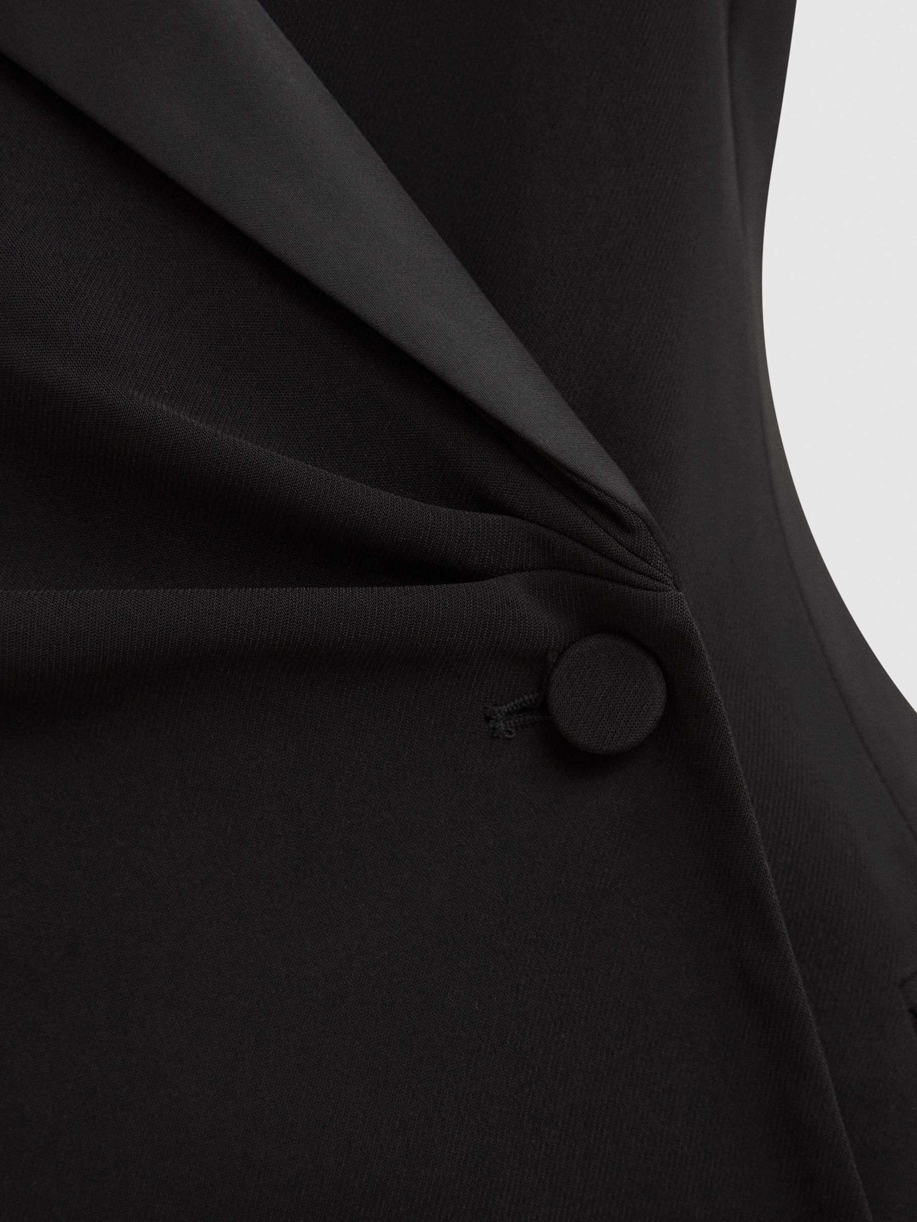 Fitted Double Breasted Midi Dress in Black - Image 6 of 6