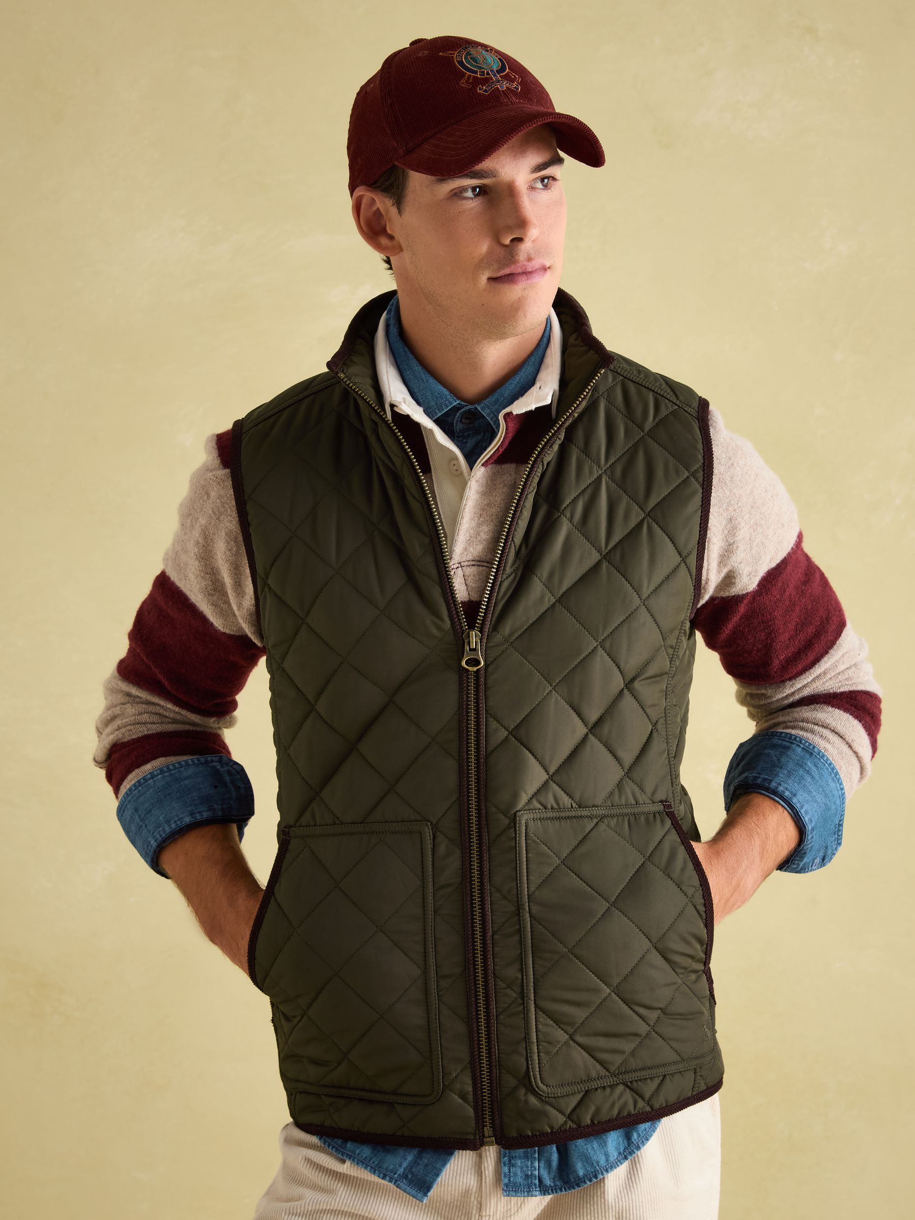 Maynard Green Diamond Quilted Gilet - Image 4 of 7