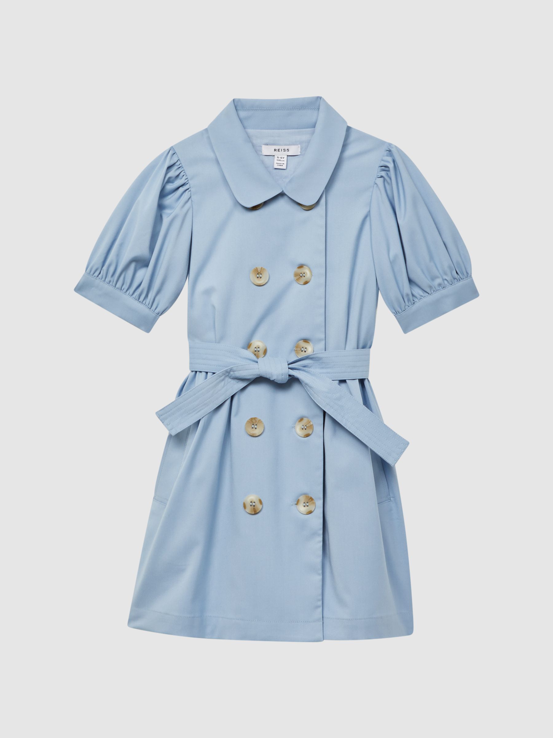Senior Puff Sleeve Belted Dress in Blue - Image 2 of 6