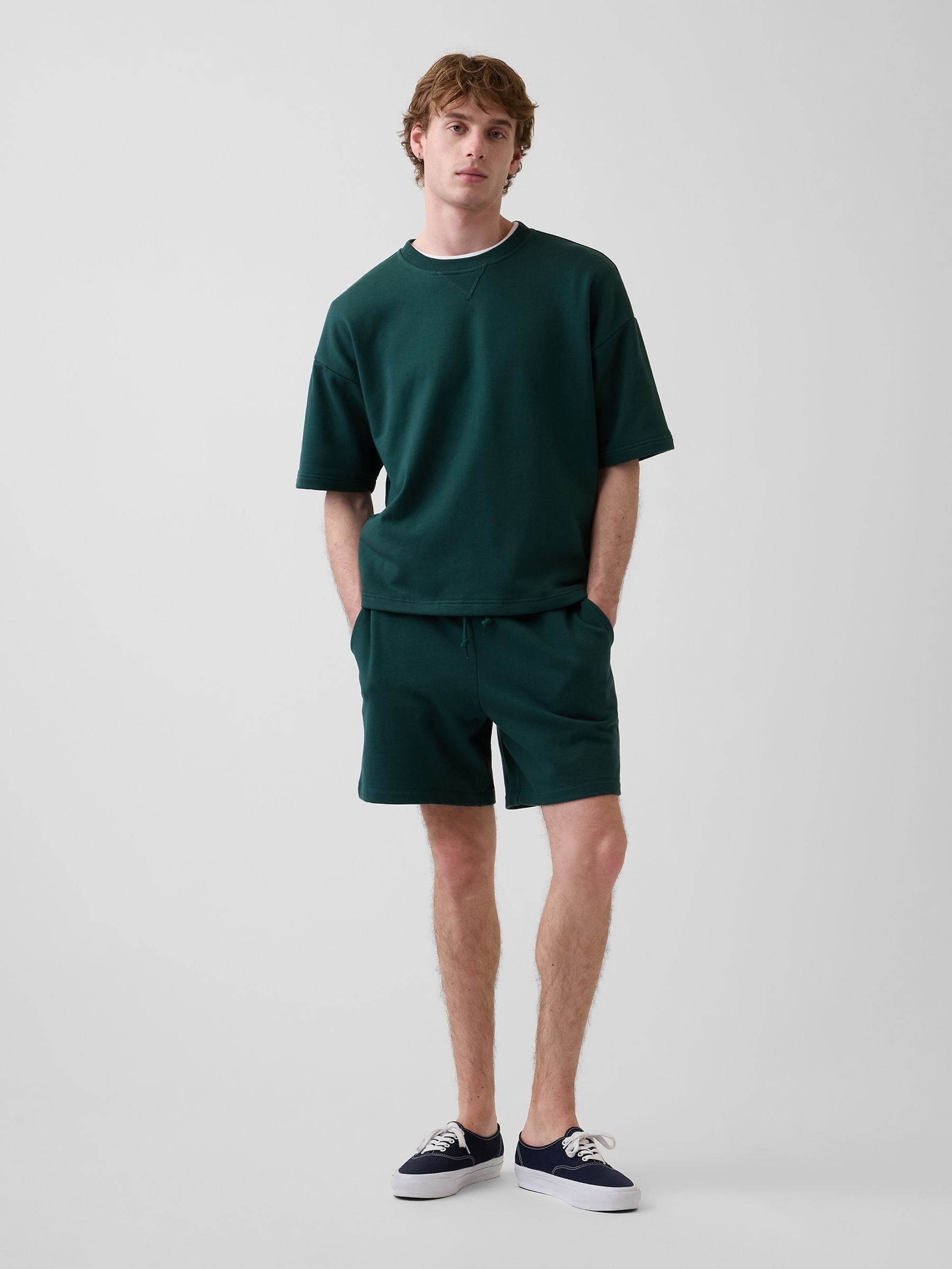 Green Heavyweight French Terry Sweat Shorts - Image 4 of 5