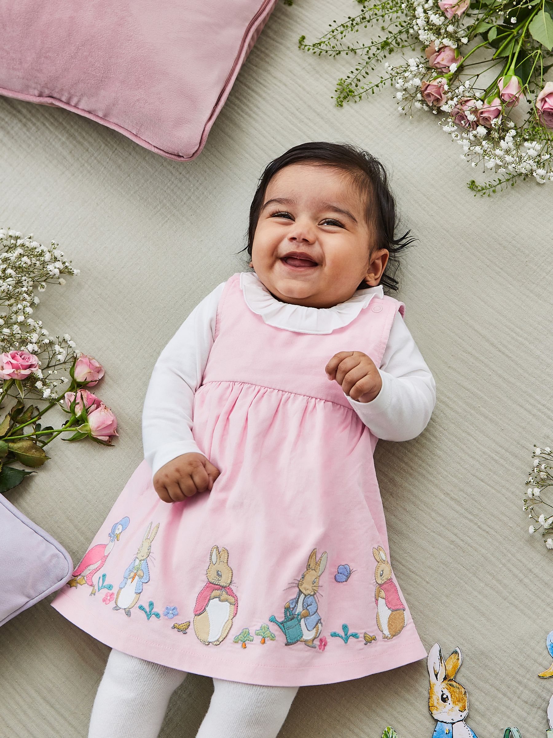 Pink Peter Rabbit Appliqué Baby Dress & Body Set - Image 2 of 8