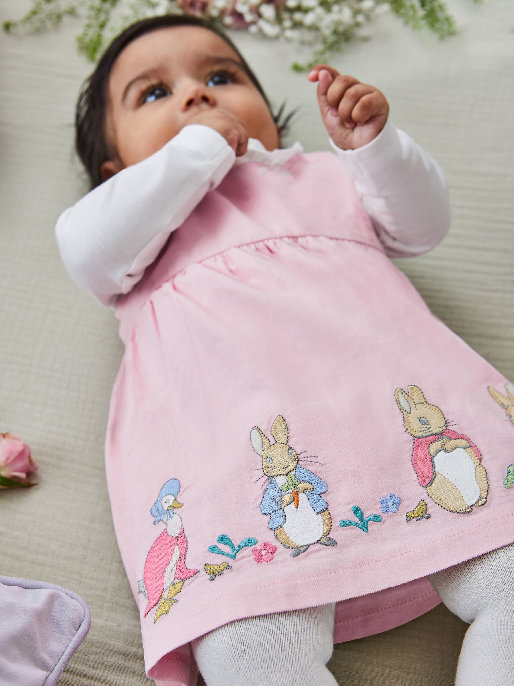 Pink Peter Rabbit Appliqué Baby Dress & Body Set - Image 3 of 8
