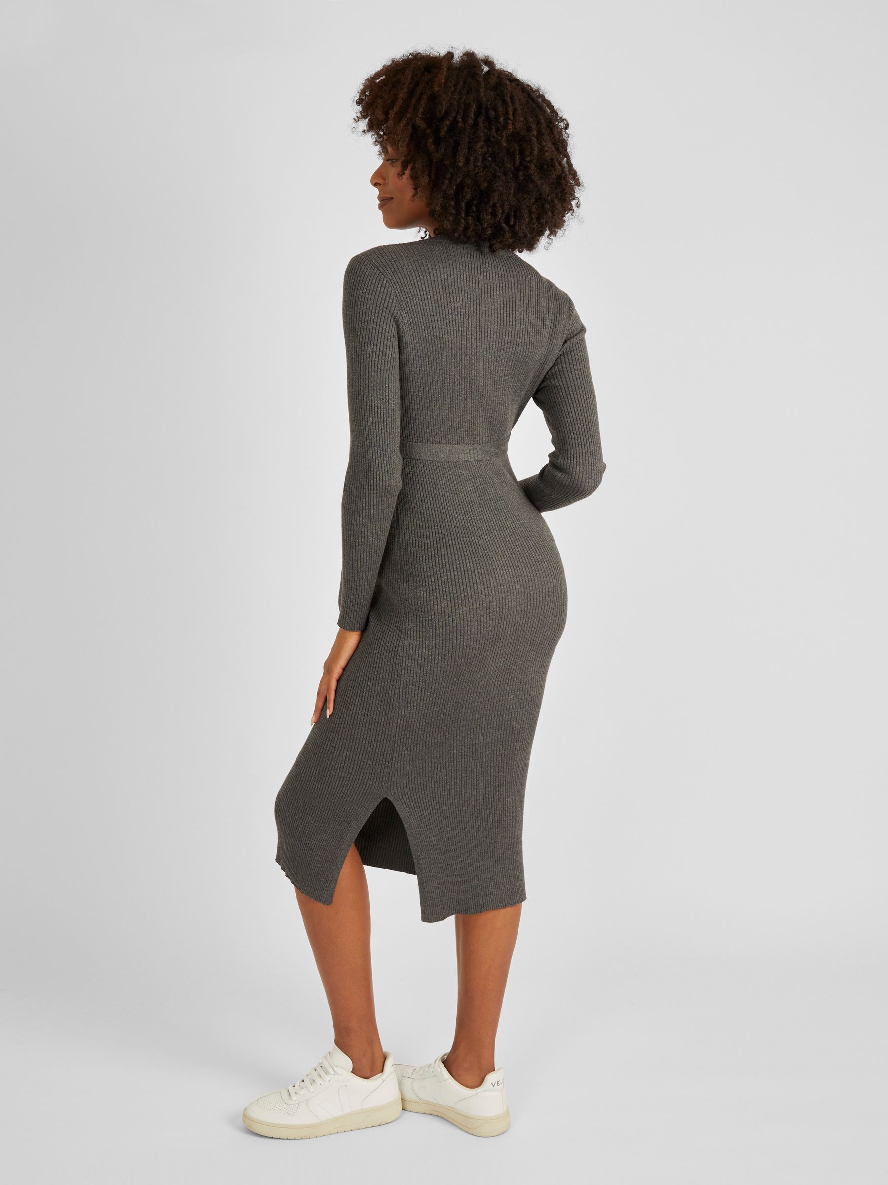 Charcoal Ribbed Knitted Maternity Dress - Image 3 of 5