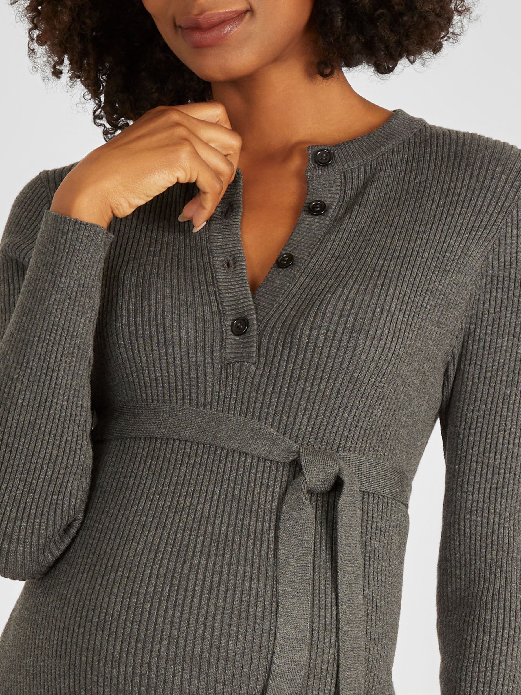 Charcoal Ribbed Knitted Maternity Dress - Image 5 of 5