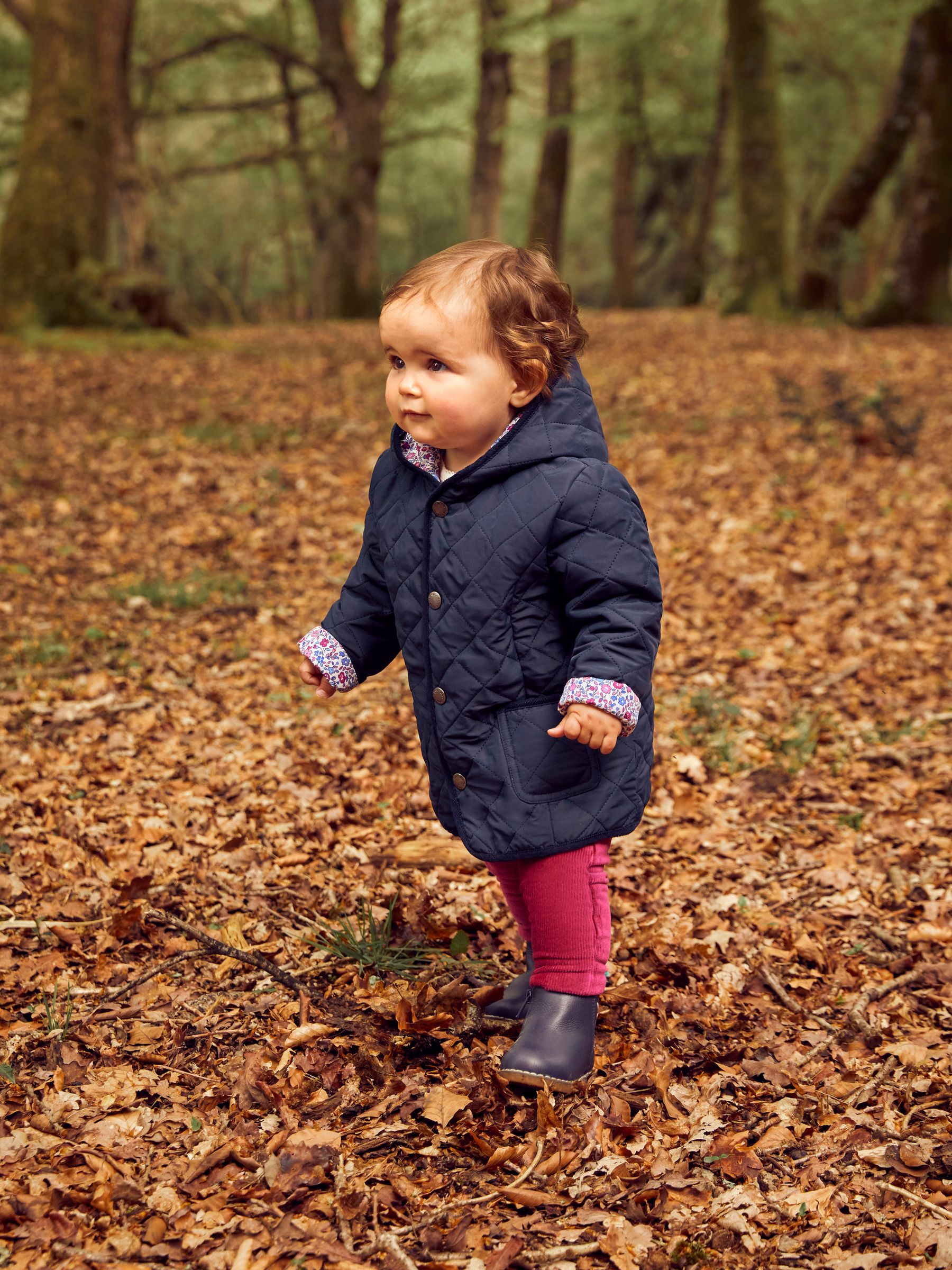 Navy Girls' Reversible Quilted Jacket - Image 1 of 6
