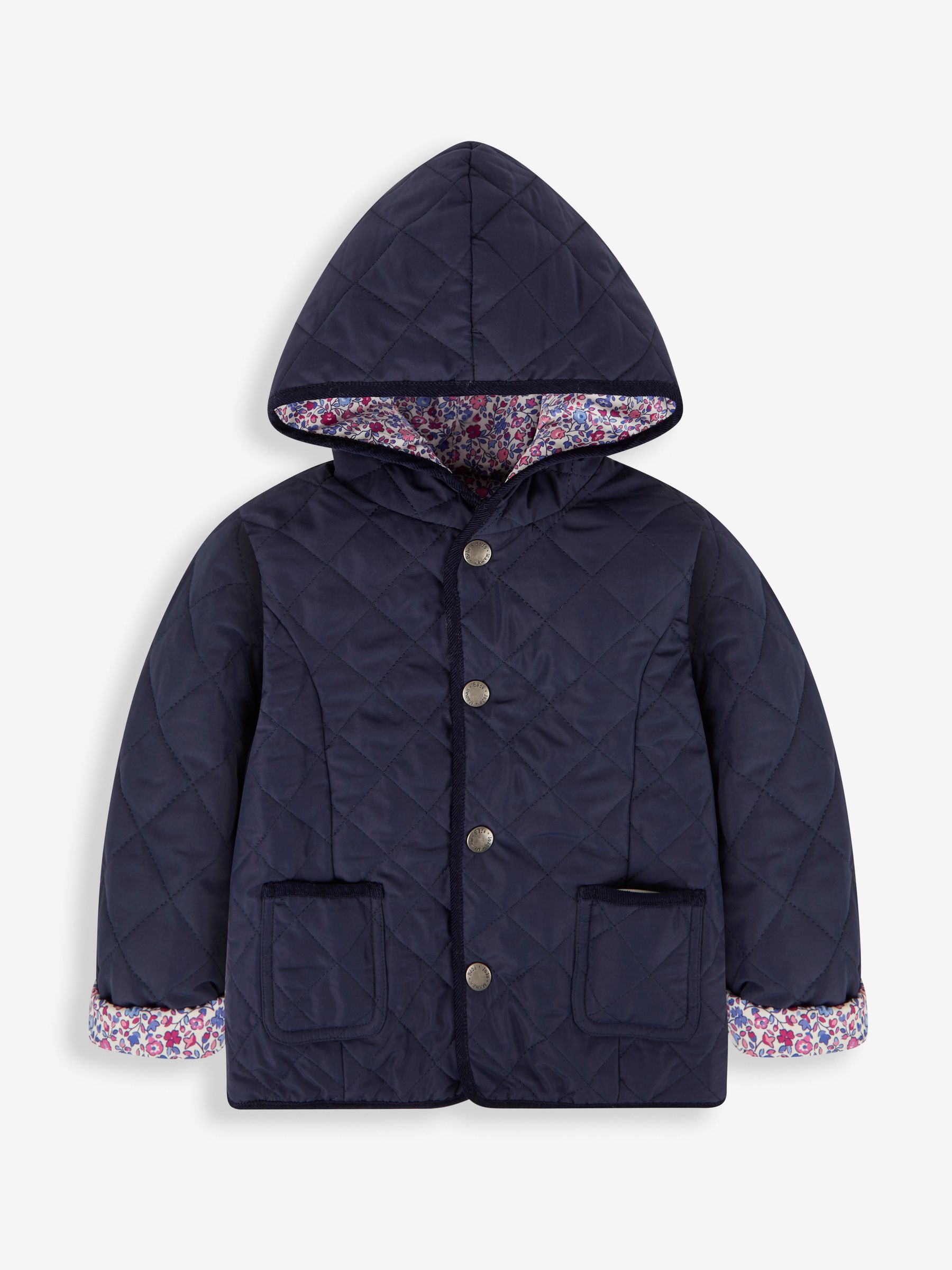 Navy Girls' Reversible Quilted Jacket - Image 3 of 6