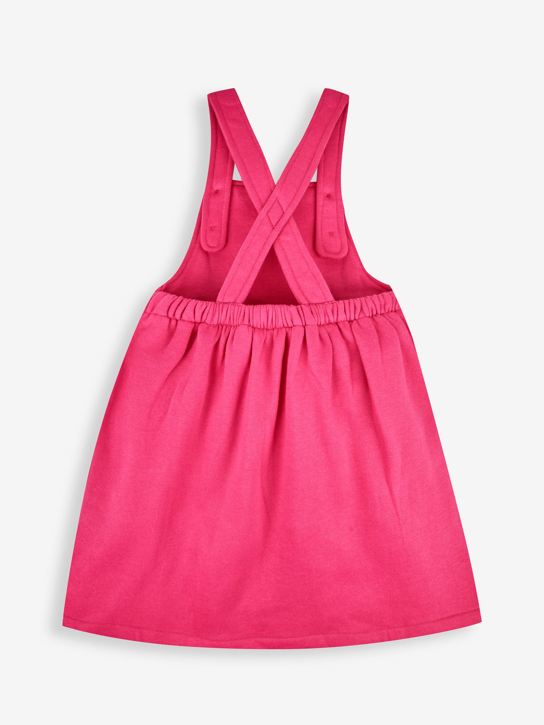 Raspberry Pink Dino Girls' 2-Piece Appliqué Pinafore Dress & Top Set - Image 4 of 6