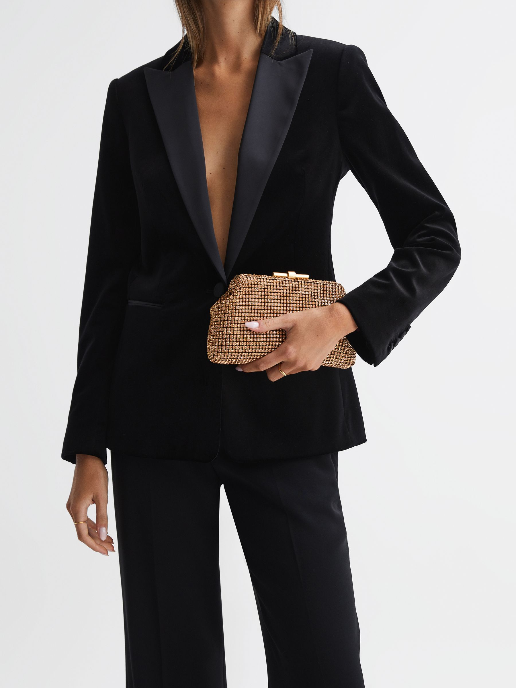 Embellished Clutch Bag in Peach - Image 6 of 6