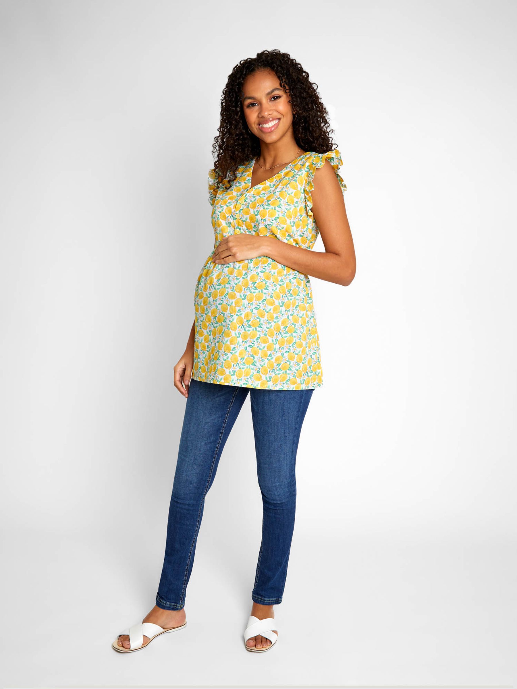 Yellow Lemon Floral Print 100% Cotton Blouse - Image 2 of 5