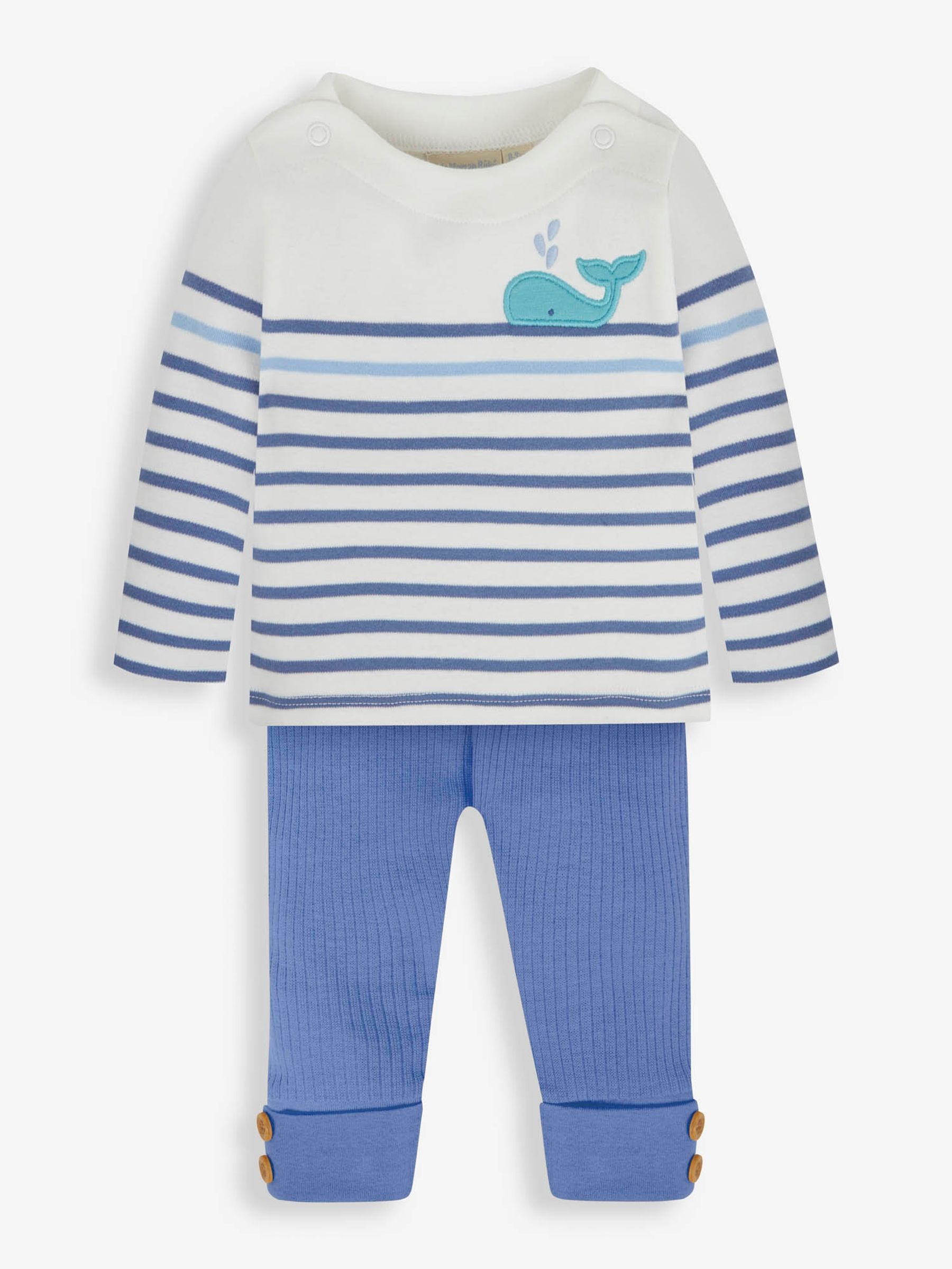 Indigo Blue Breton Top & Rib Leggings Set - Image 2 of 6