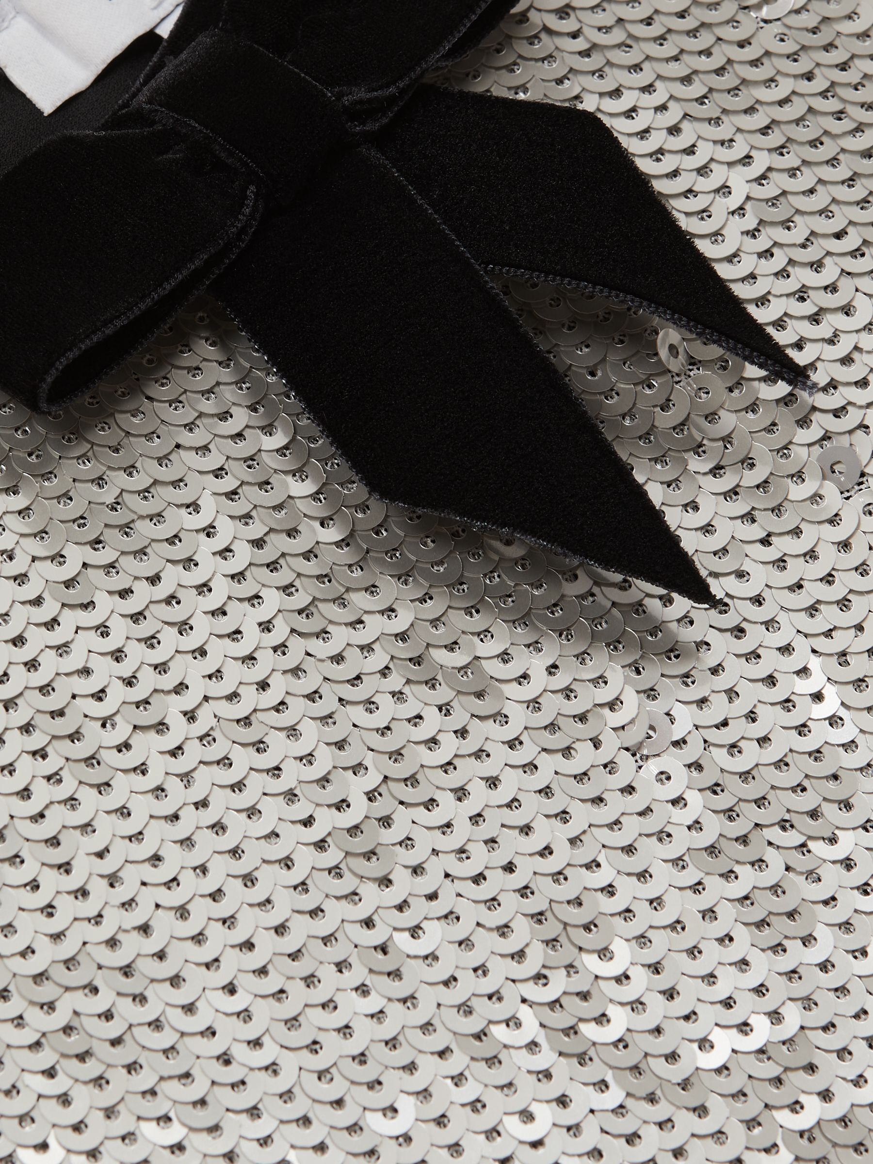 Sequin Bow Dress in Silver - Image 5 of 5