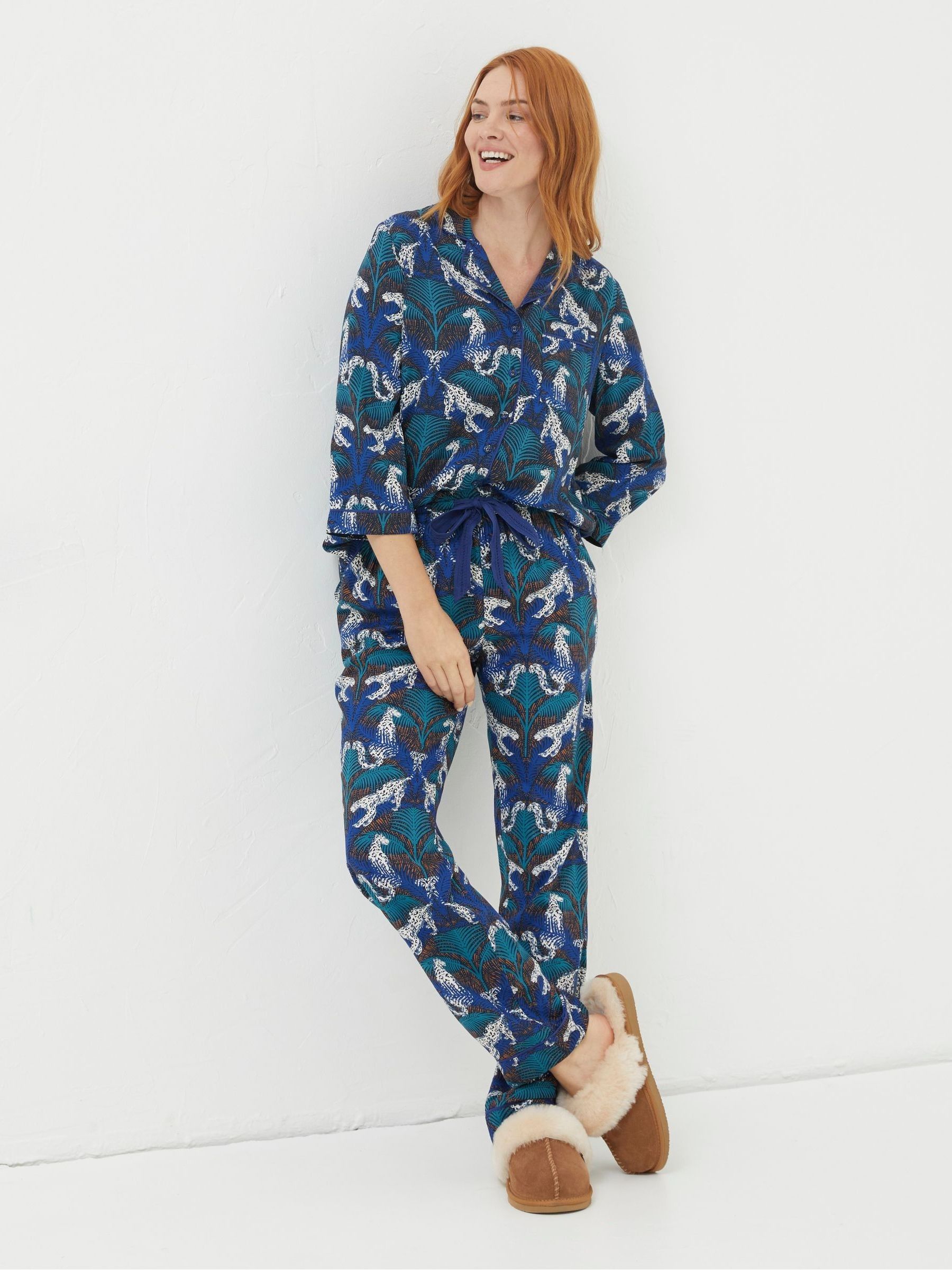 Blue Stevie Snow Leopard Pyjama Trousers - Image 3 of 5