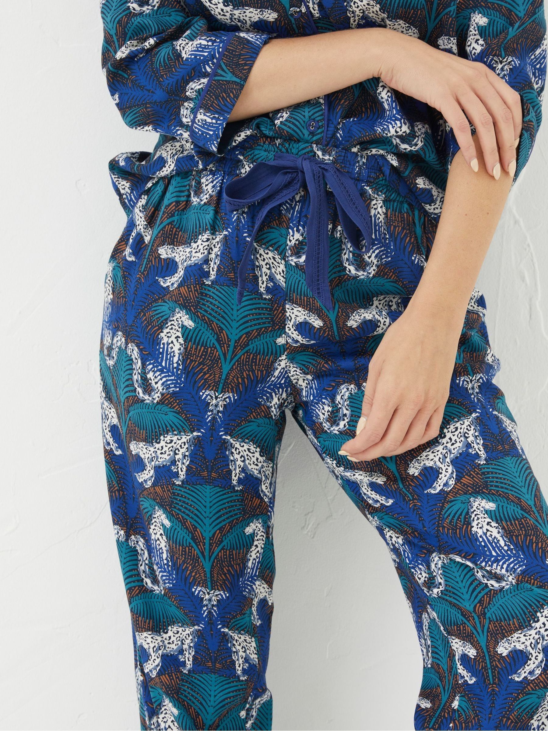 Blue Stevie Snow Leopard Pyjama Trousers - Image 4 of 5