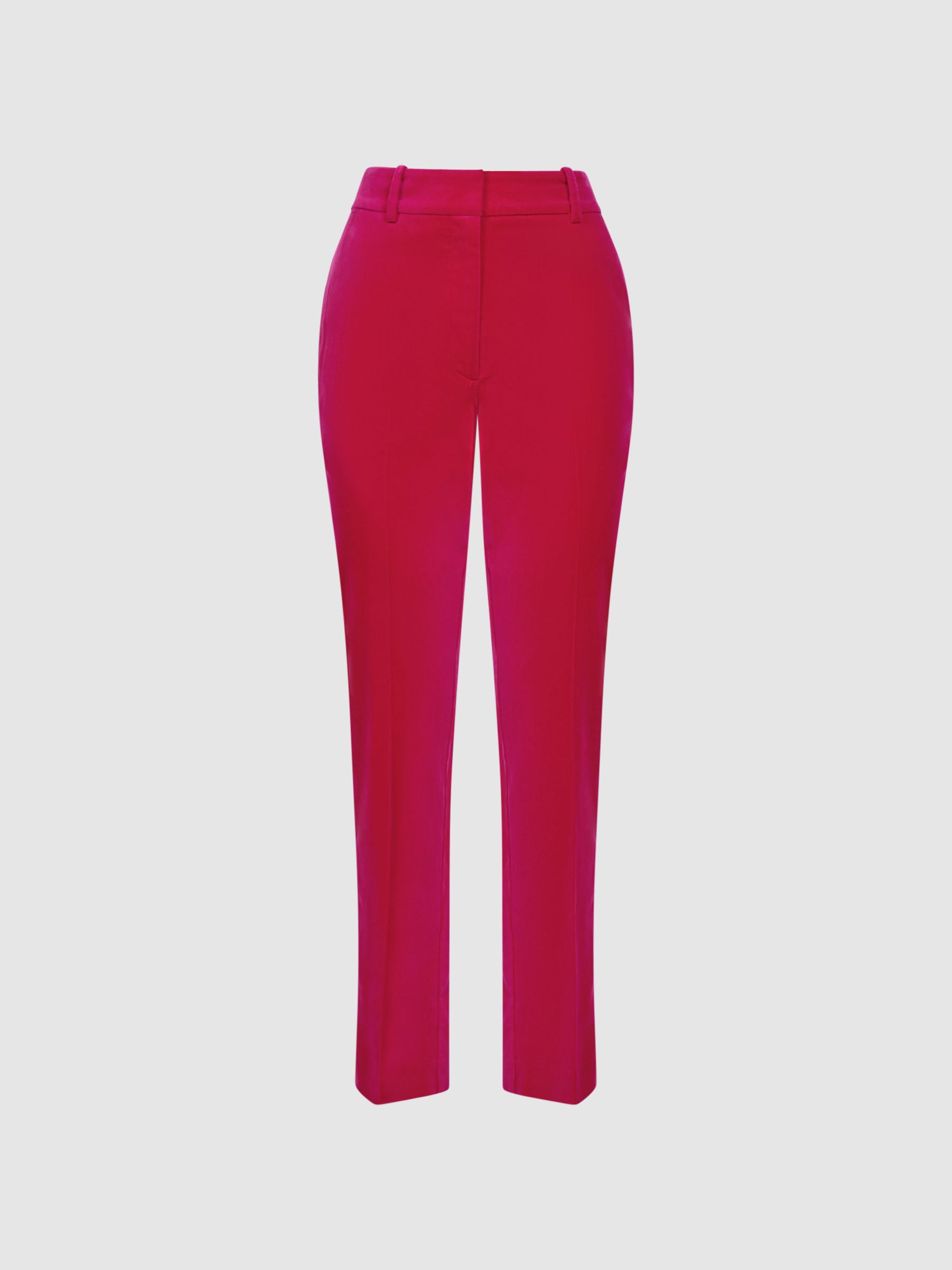 Velvet Tapered Suit Trousers in Pink - Image 2 of 6