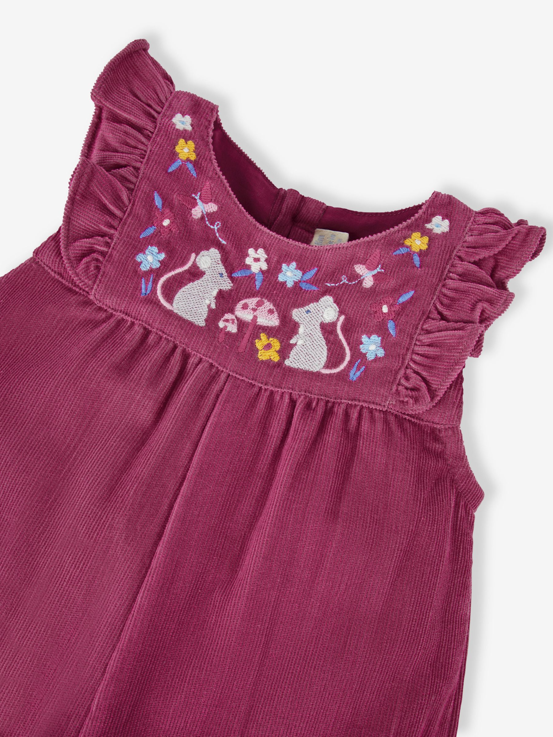 Rose Girls' Mouse Embroidered Cord Dungarees - Image 3 of 3
