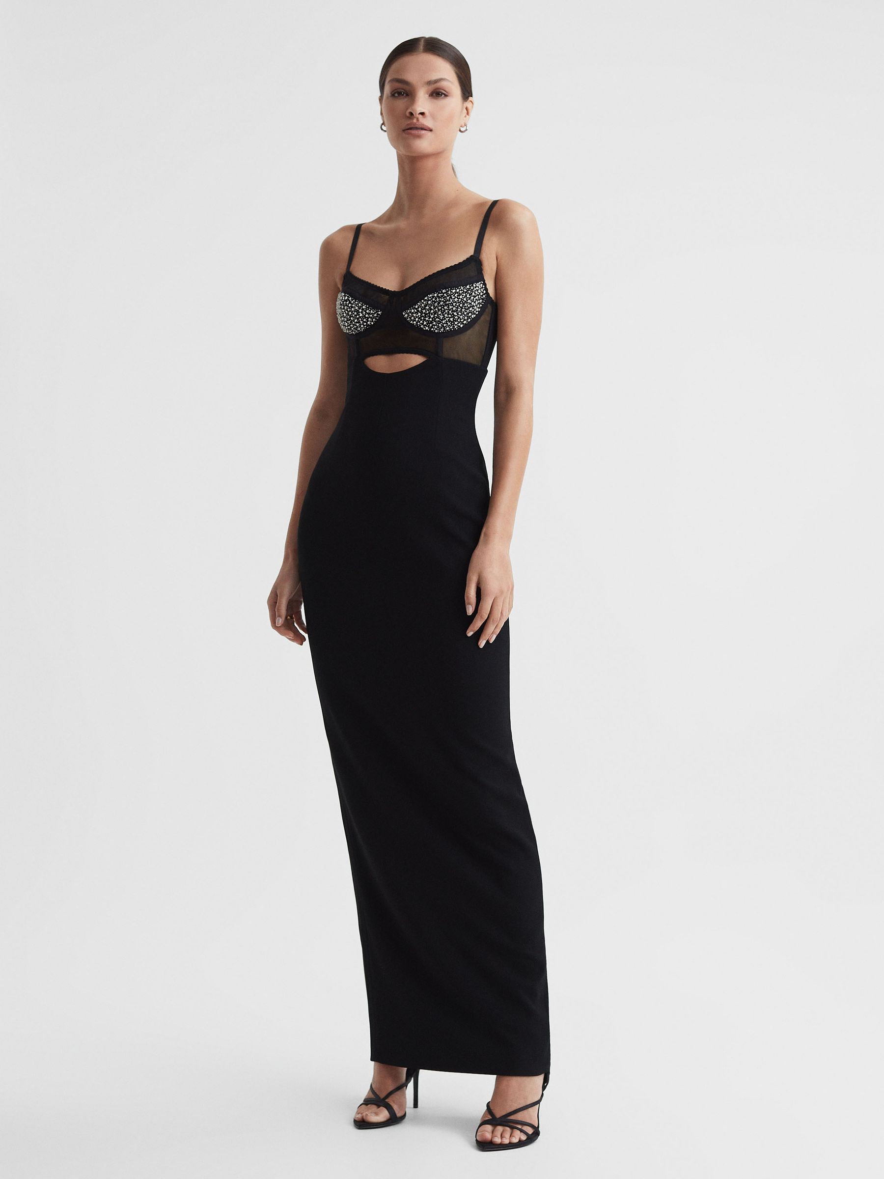 Rachel Gilbert Embellished Corset Maxi Dress in Black - Image 1 of 7 Rachel Gilbert Embellished Corset Maxi Dress in Black - Image 1 of 7