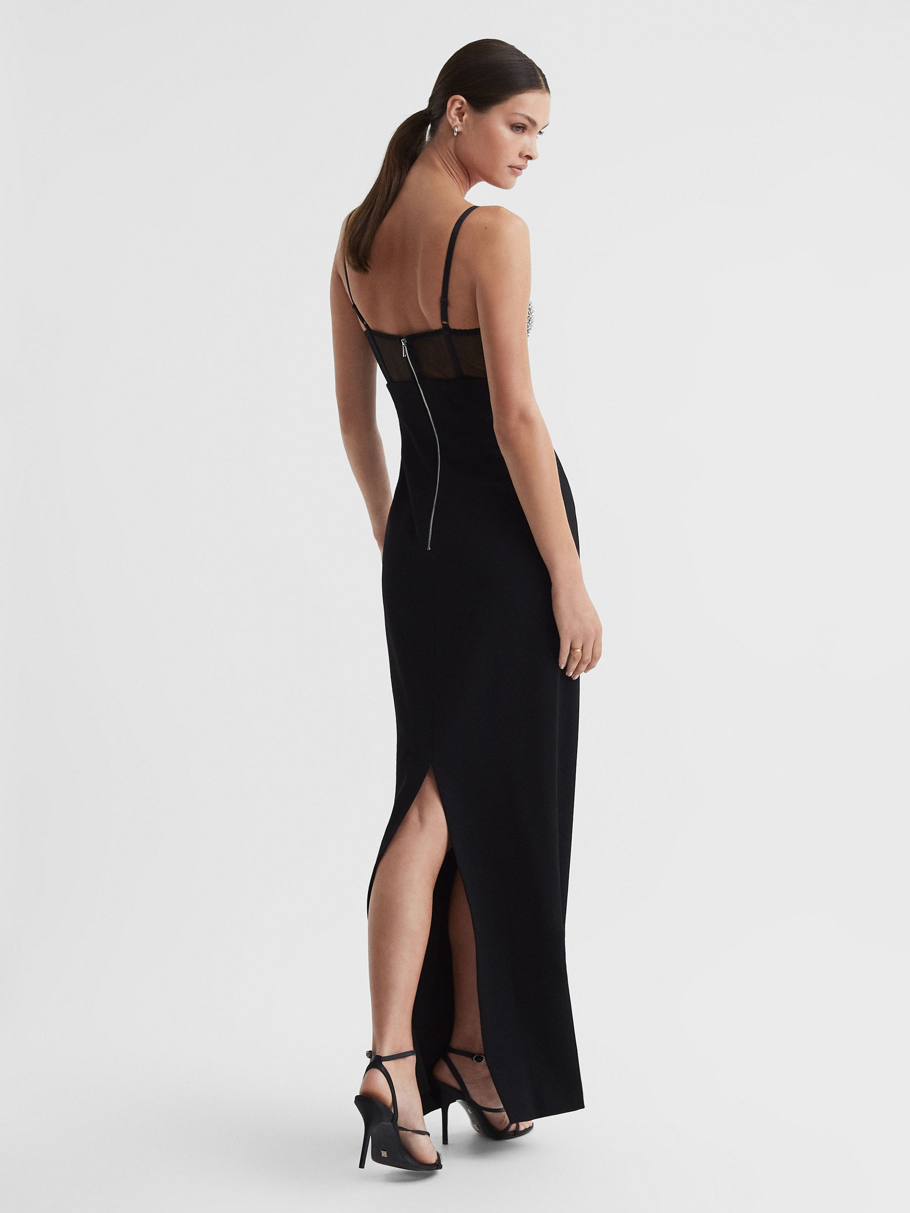 Rachel Gilbert Embellished Corset Maxi Dress in Black - Image 5 of 7