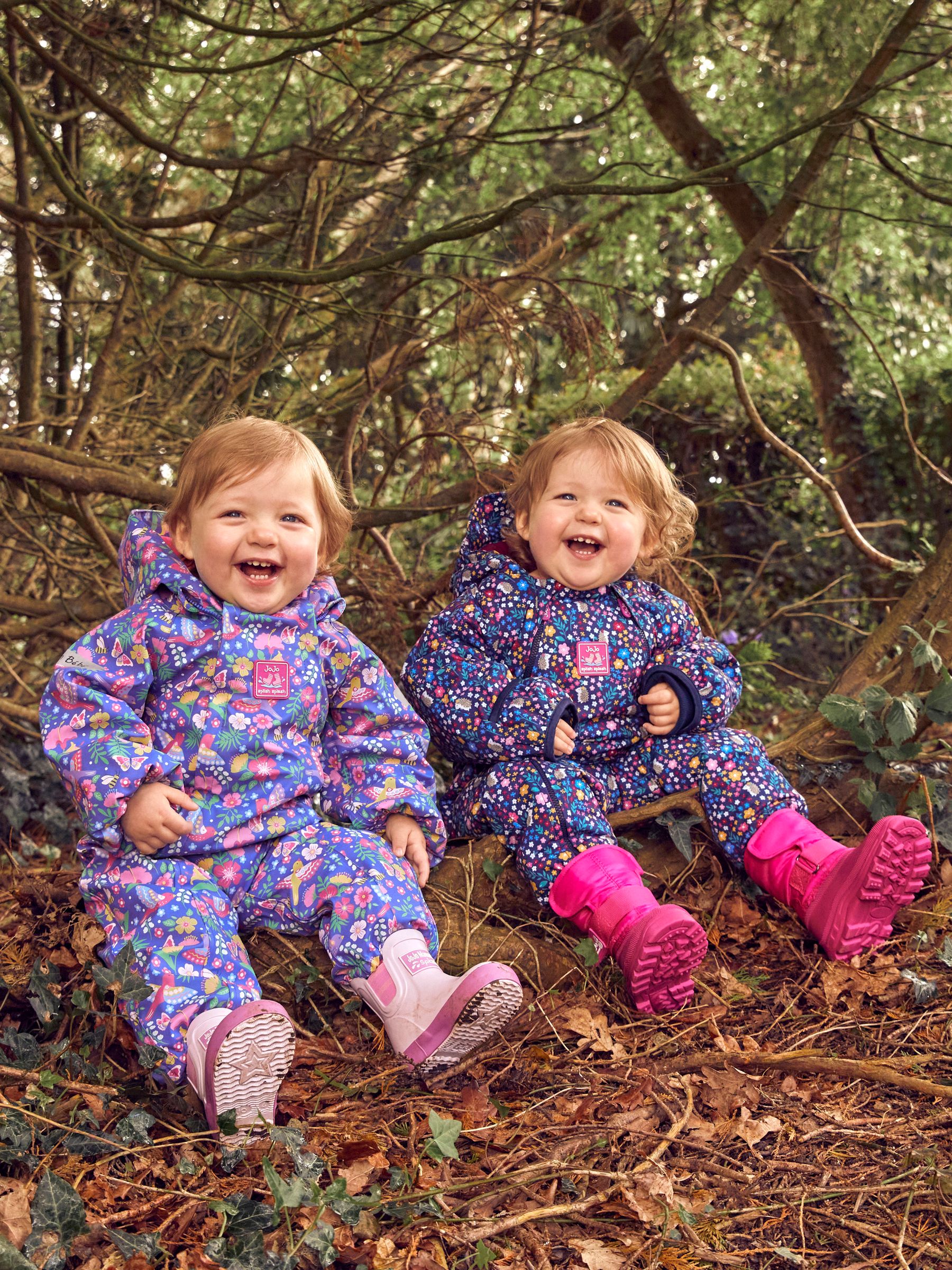 Purple Bird Floral Cosy Waterproof Puddlesuit - Image 2 of 9