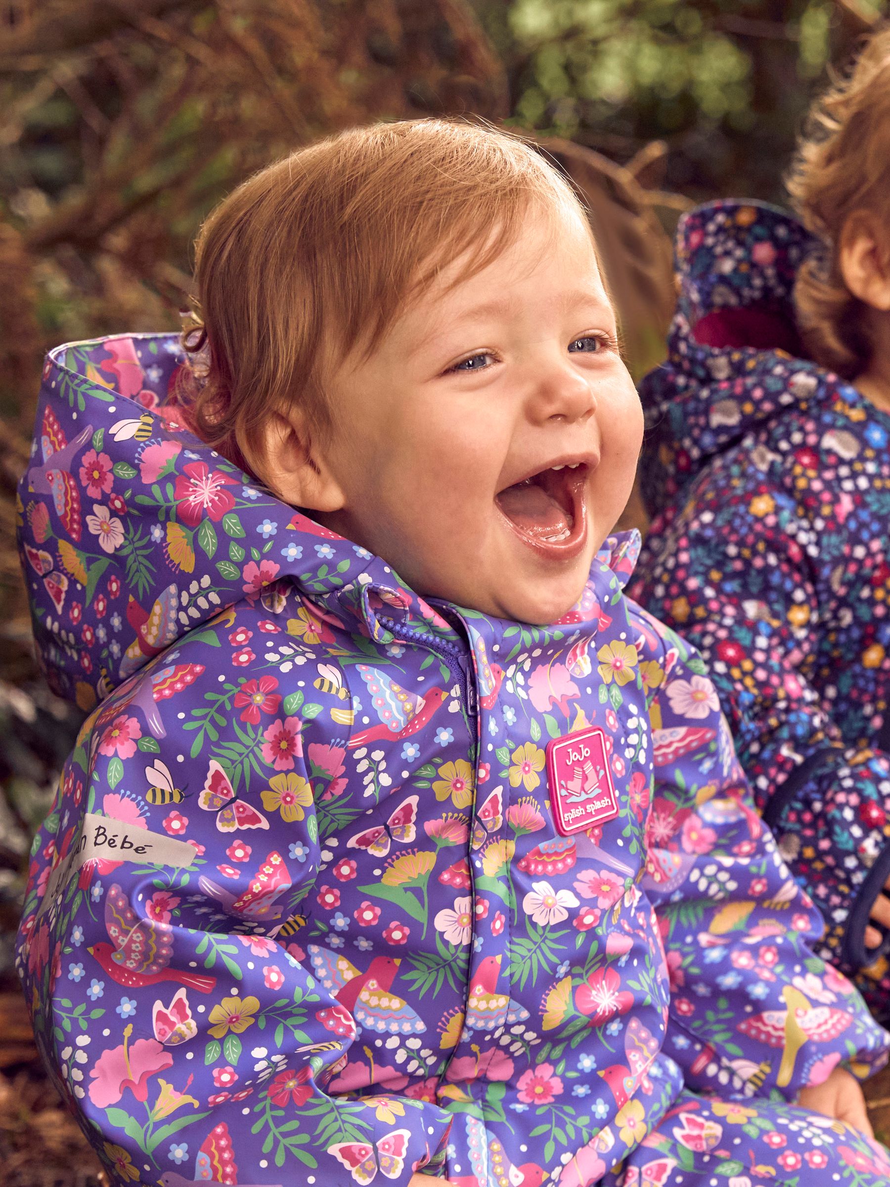 Purple Bird Floral Cosy Waterproof Puddlesuit - Image 4 of 9