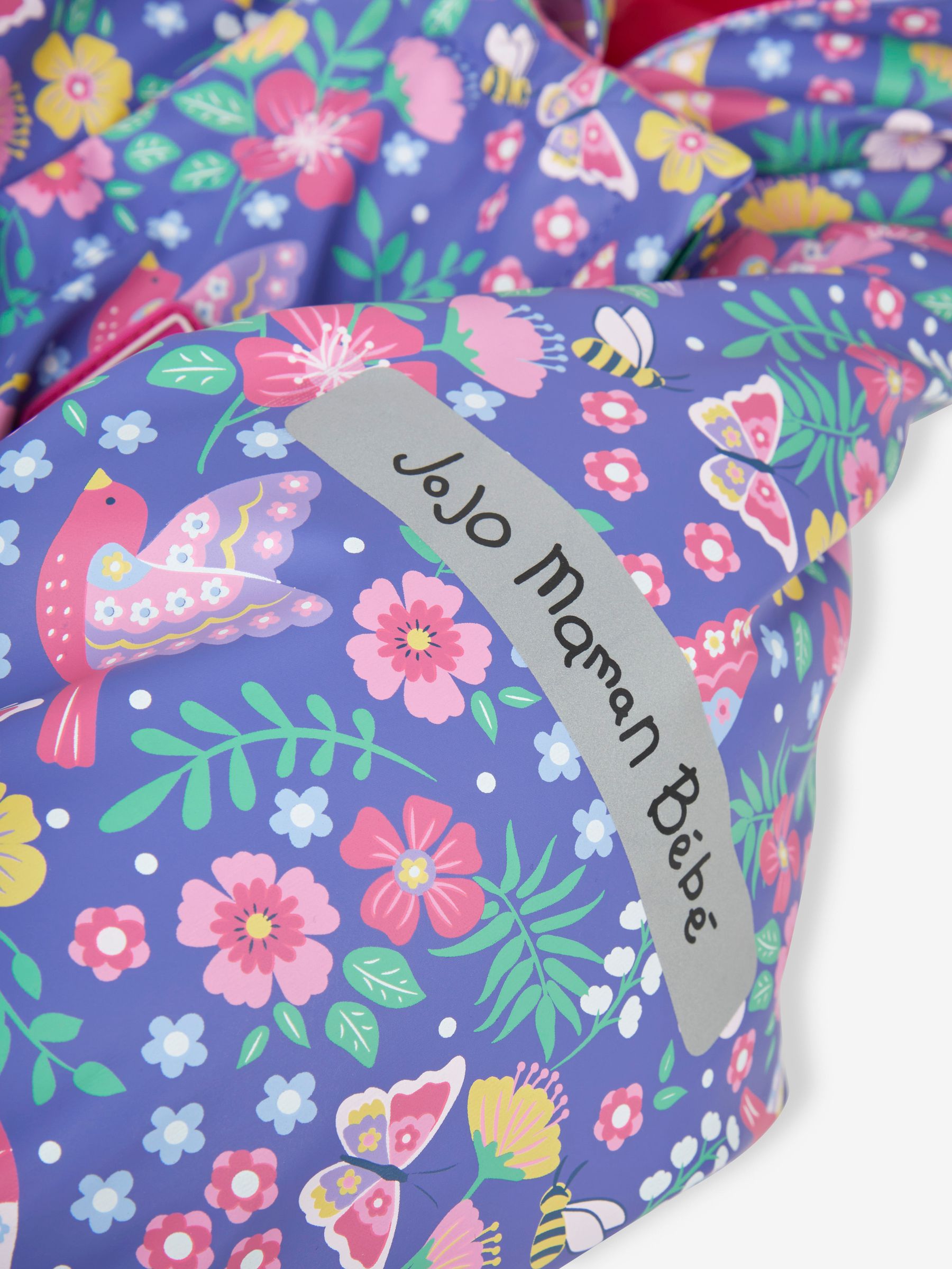 Purple Bird Floral Cosy Waterproof Puddlesuit - Image 8 of 9