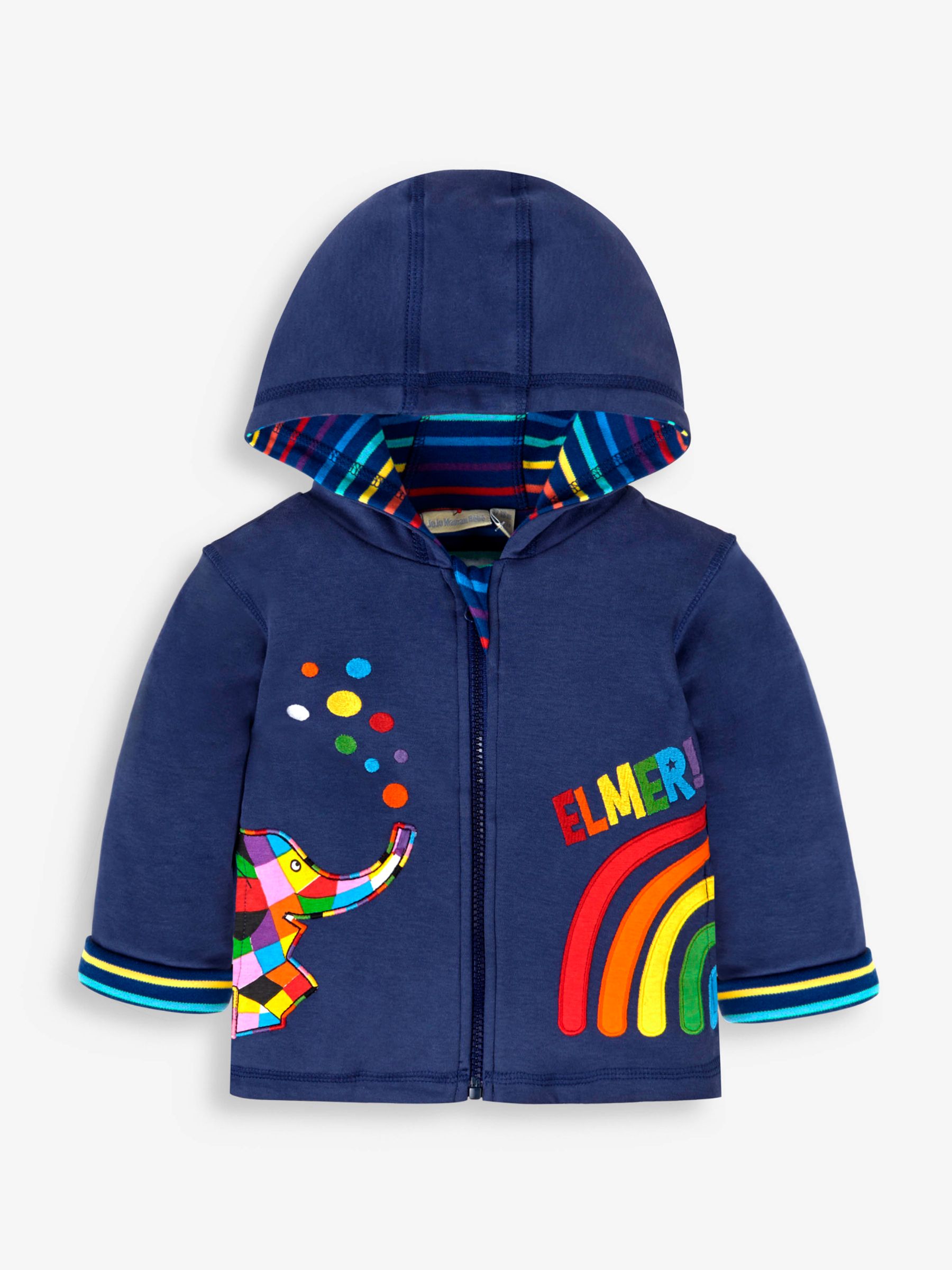 Navy Kids' Elmer Appliqué Hoodie With Pet In Pocket - Image 1 of 5