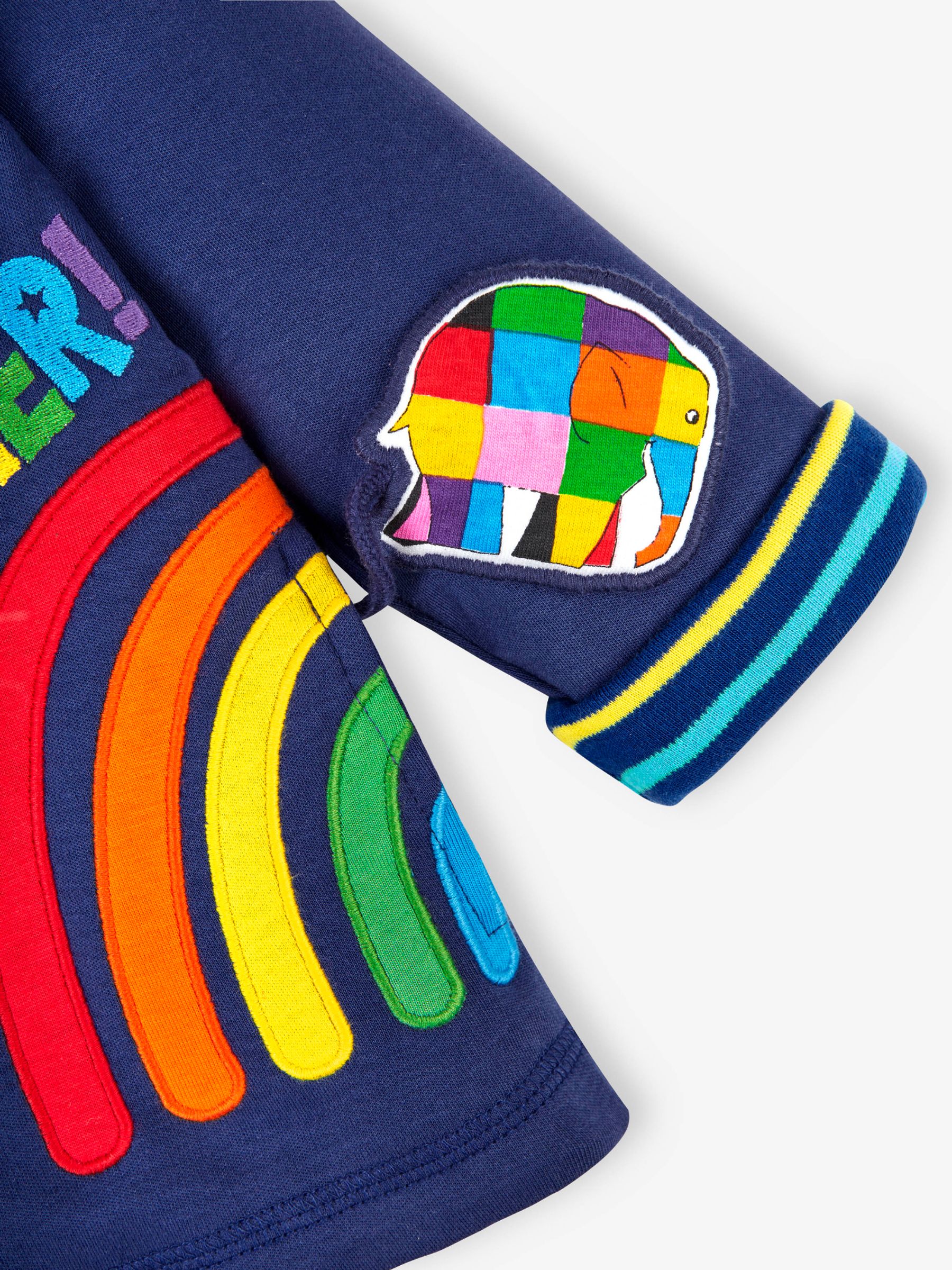 Navy Kids' Elmer Appliqué Hoodie With Pet In Pocket - Image 2 of 5