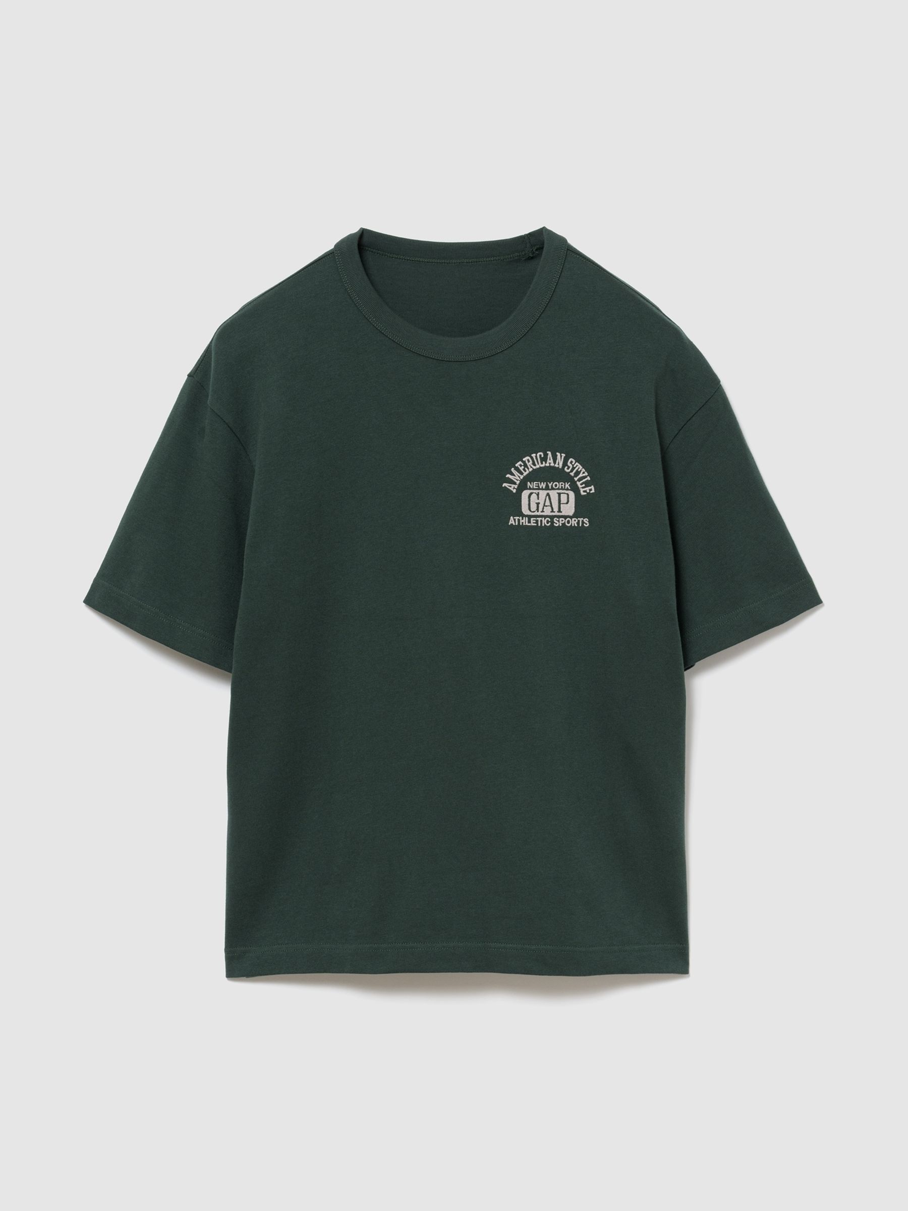 Green Heavyweight Logo Relaxed Crop T-Shirt - Image 1 of 2