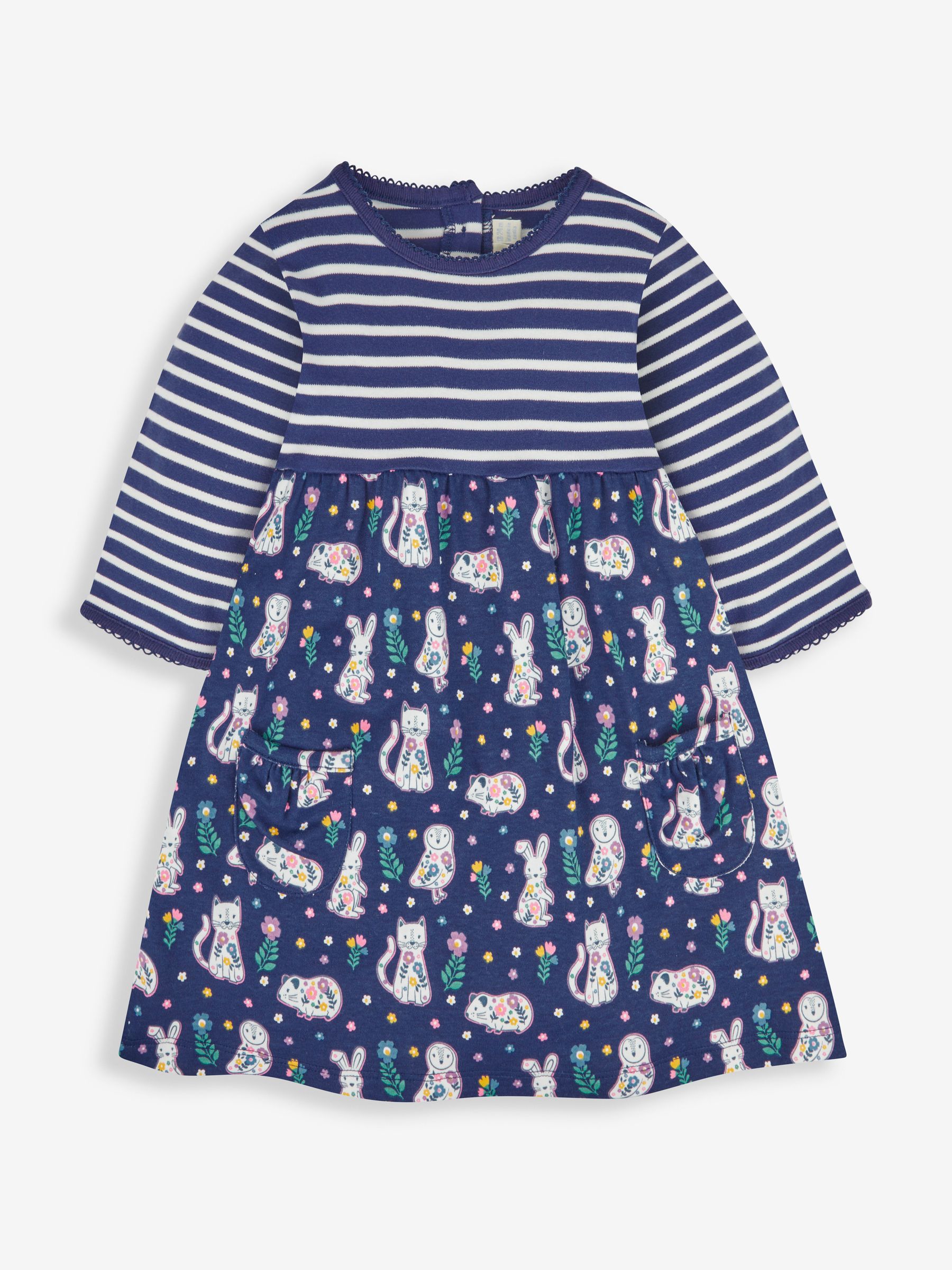 Navy Animals Floral With Pet In Pocket Combo Dress - Image 2 of 4