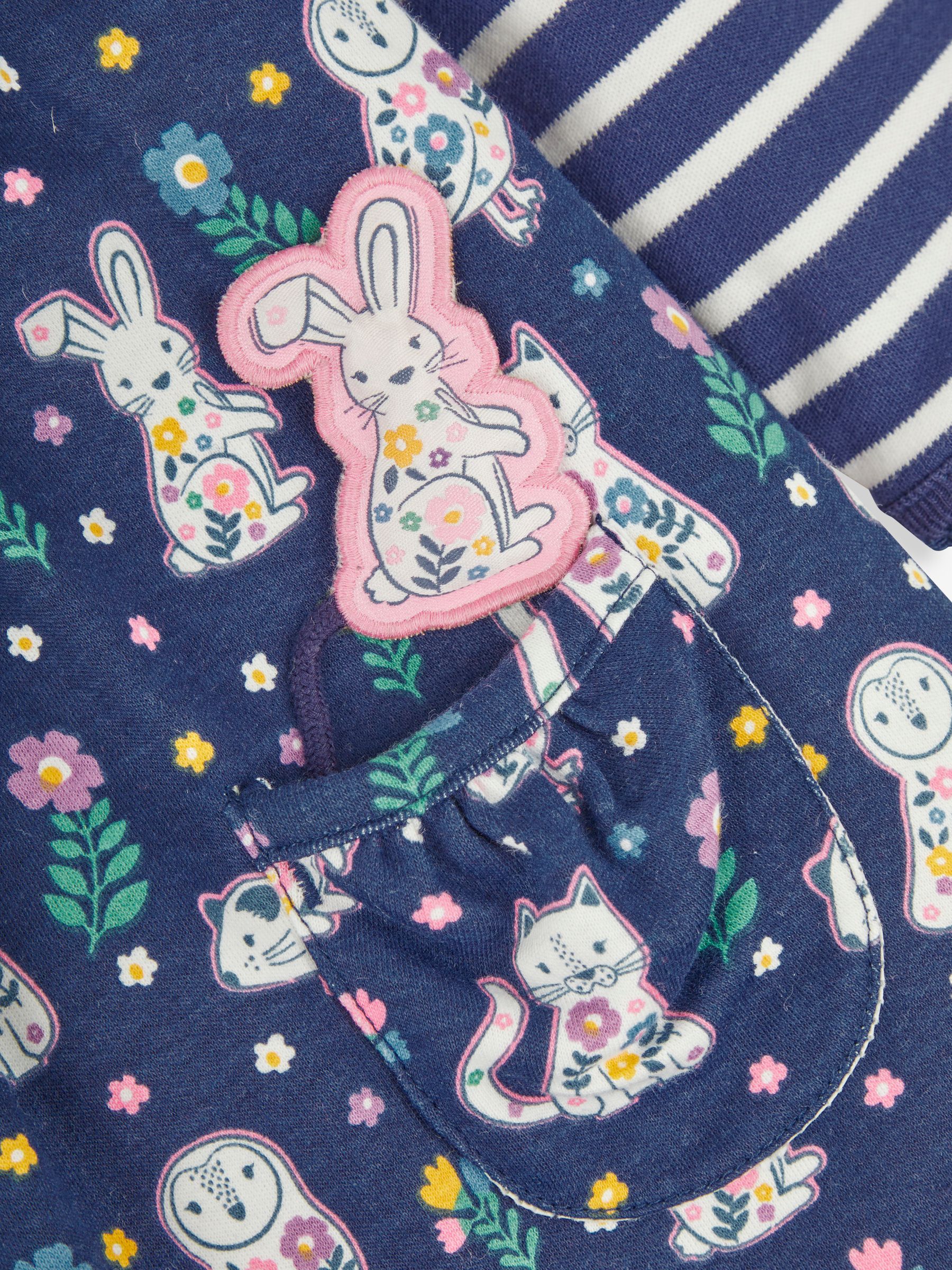 Navy Animals Floral With Pet In Pocket Combo Dress - Image 4 of 4
