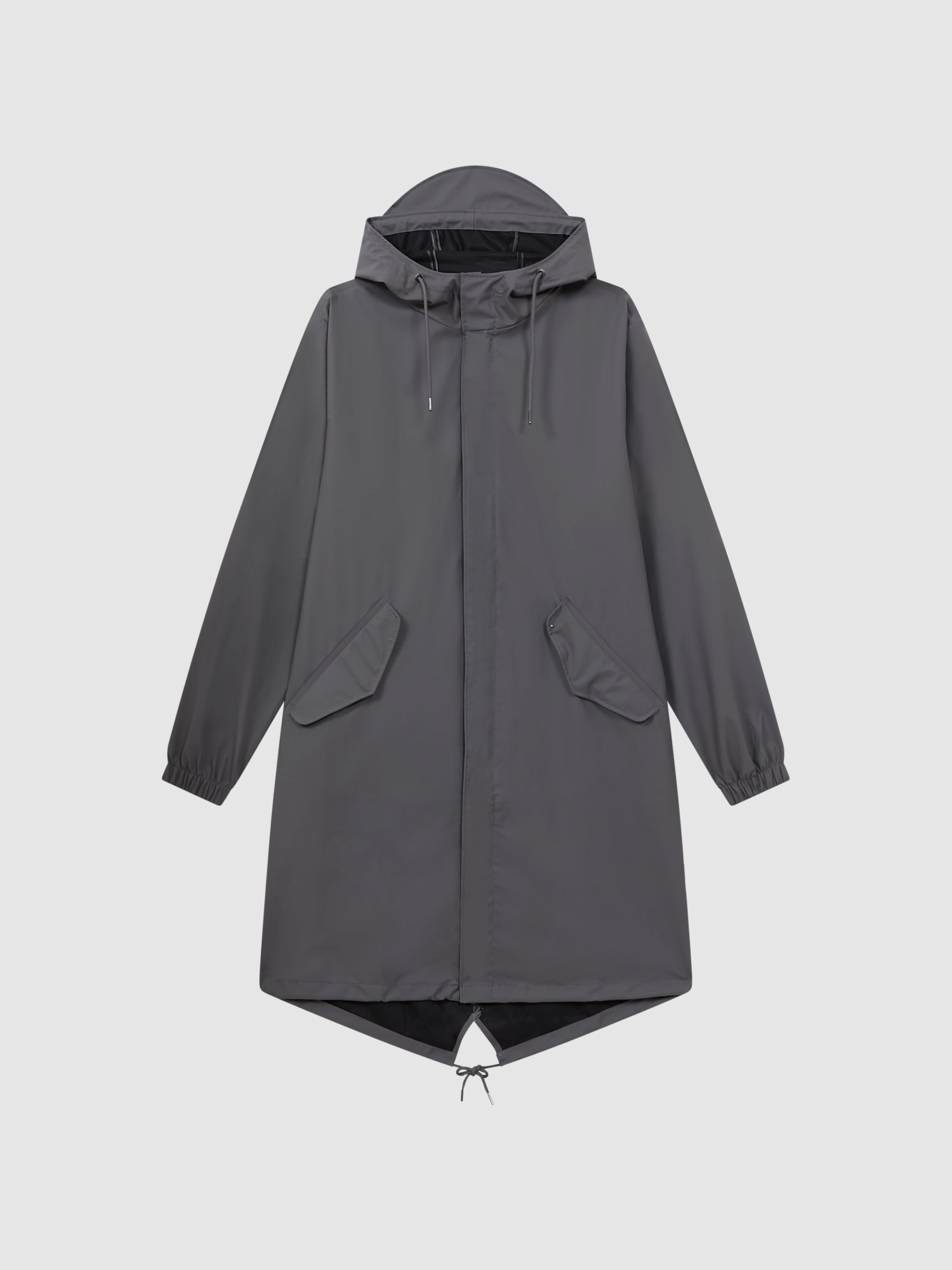 Rains Unisex Fishtail Parka in Grey - Image 2 of 7