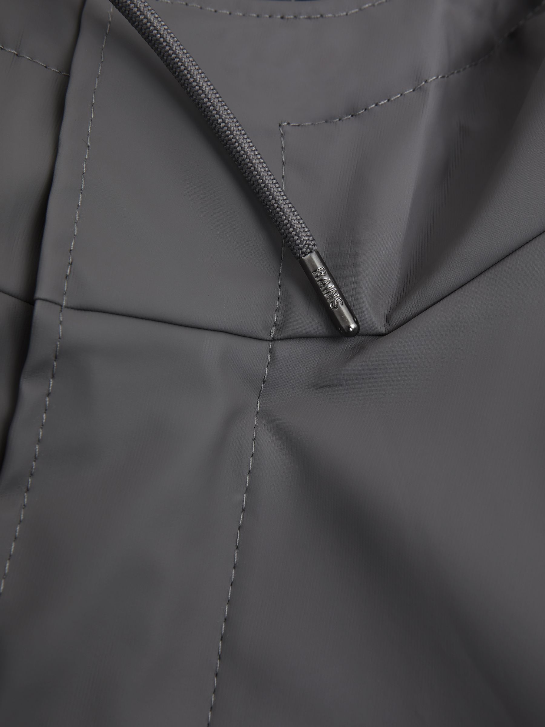 Rains Unisex Fishtail Parka in Grey - Image 7 of 7