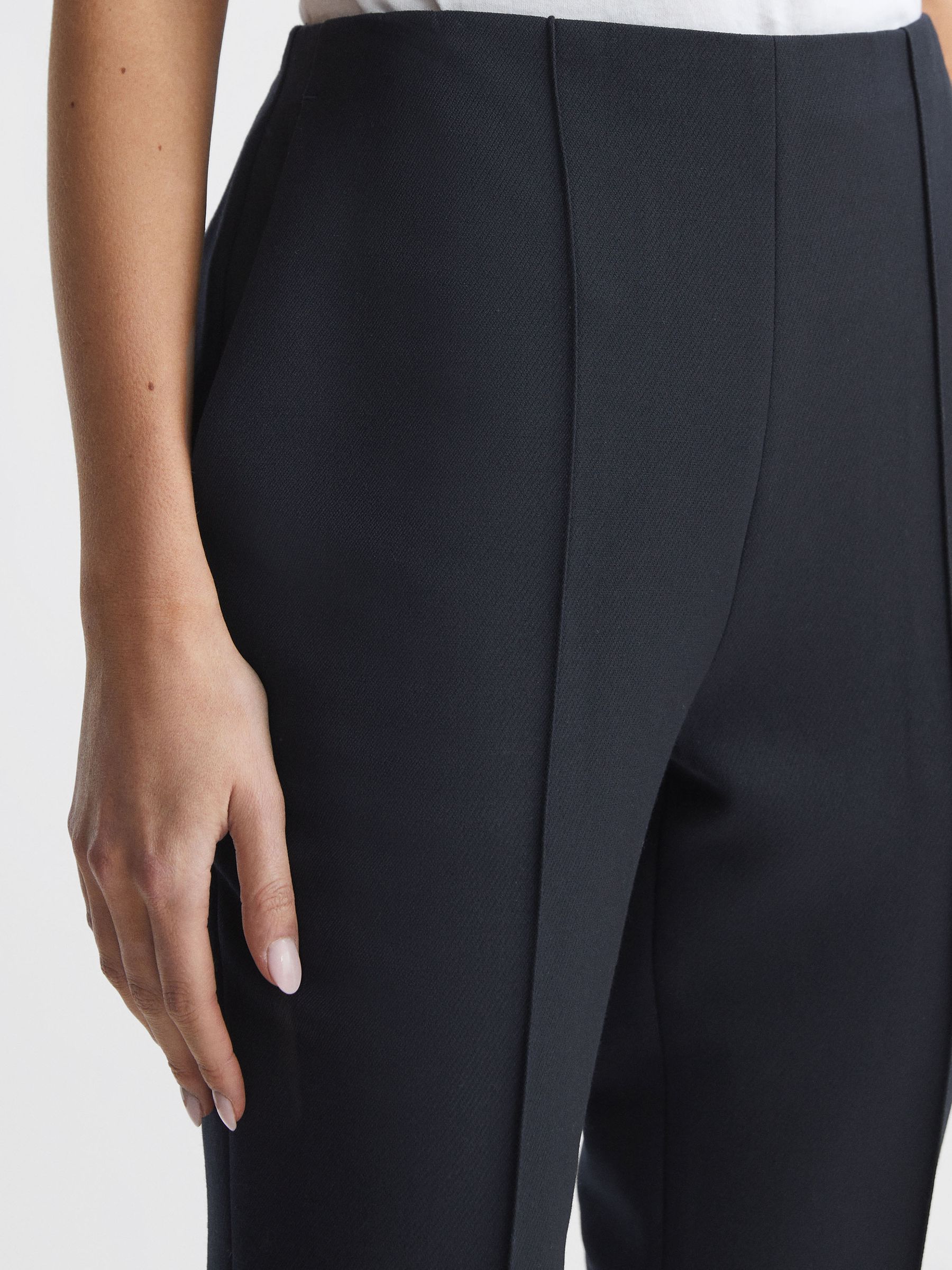 Wool Flared Suit Trousers in Navy - Image 4 of 5